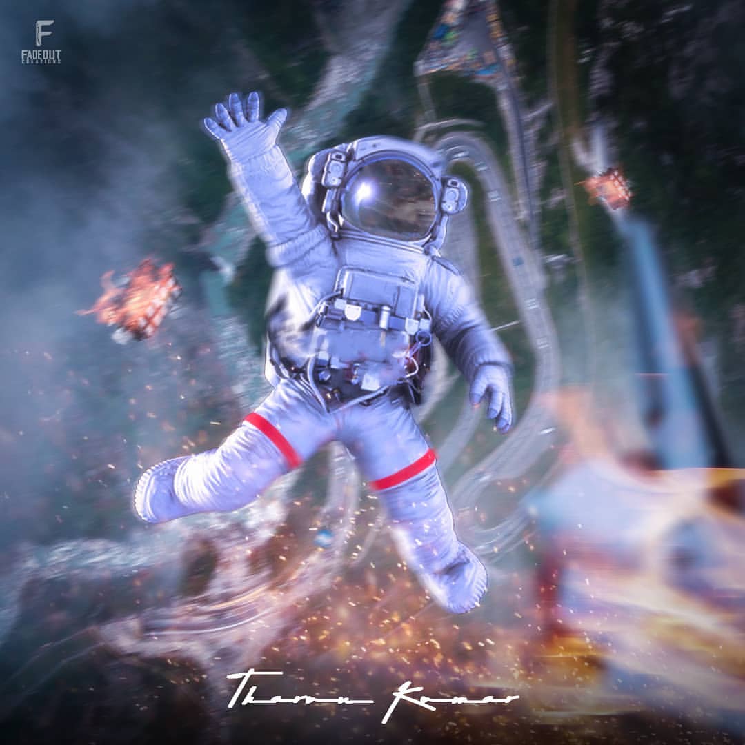 Astronaut falling by Tharun Kumar Astronaut falling in Visual Art Inspiration by Tharun Kumar