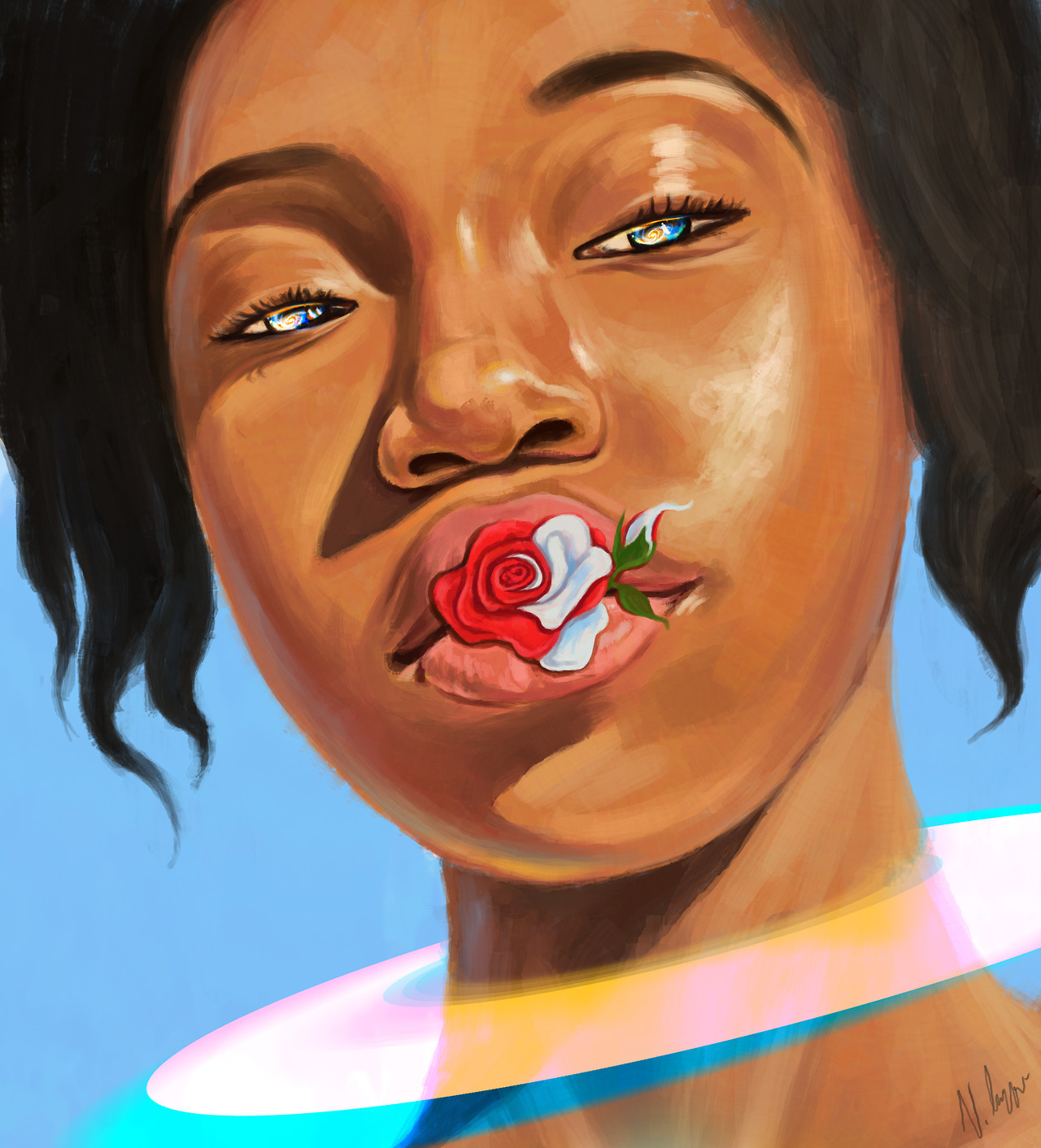 Flower Girl in Digital Art Inspiration by Vanel Cuffie