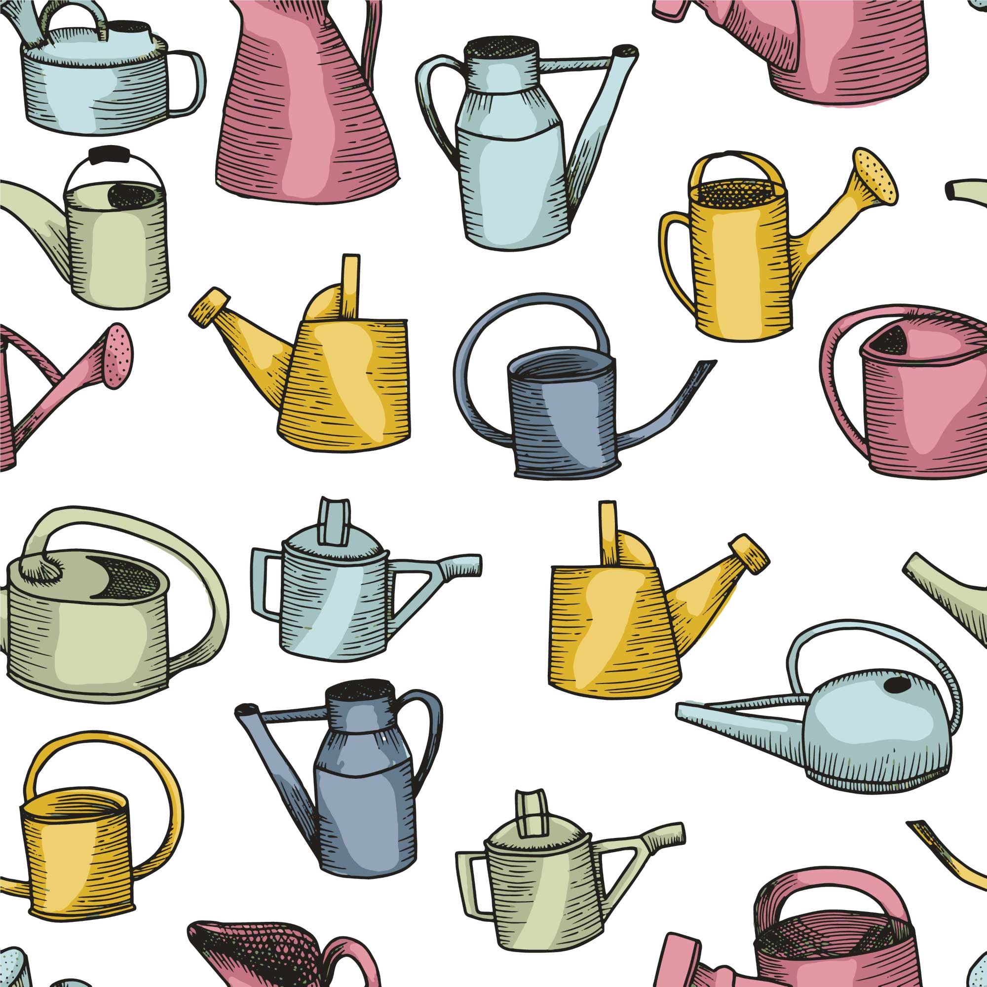 Vintage Watering Cans by Kate Dunne Vintage Watering Cans in Pattern & Surface Design Inspiration by Kate Dunne