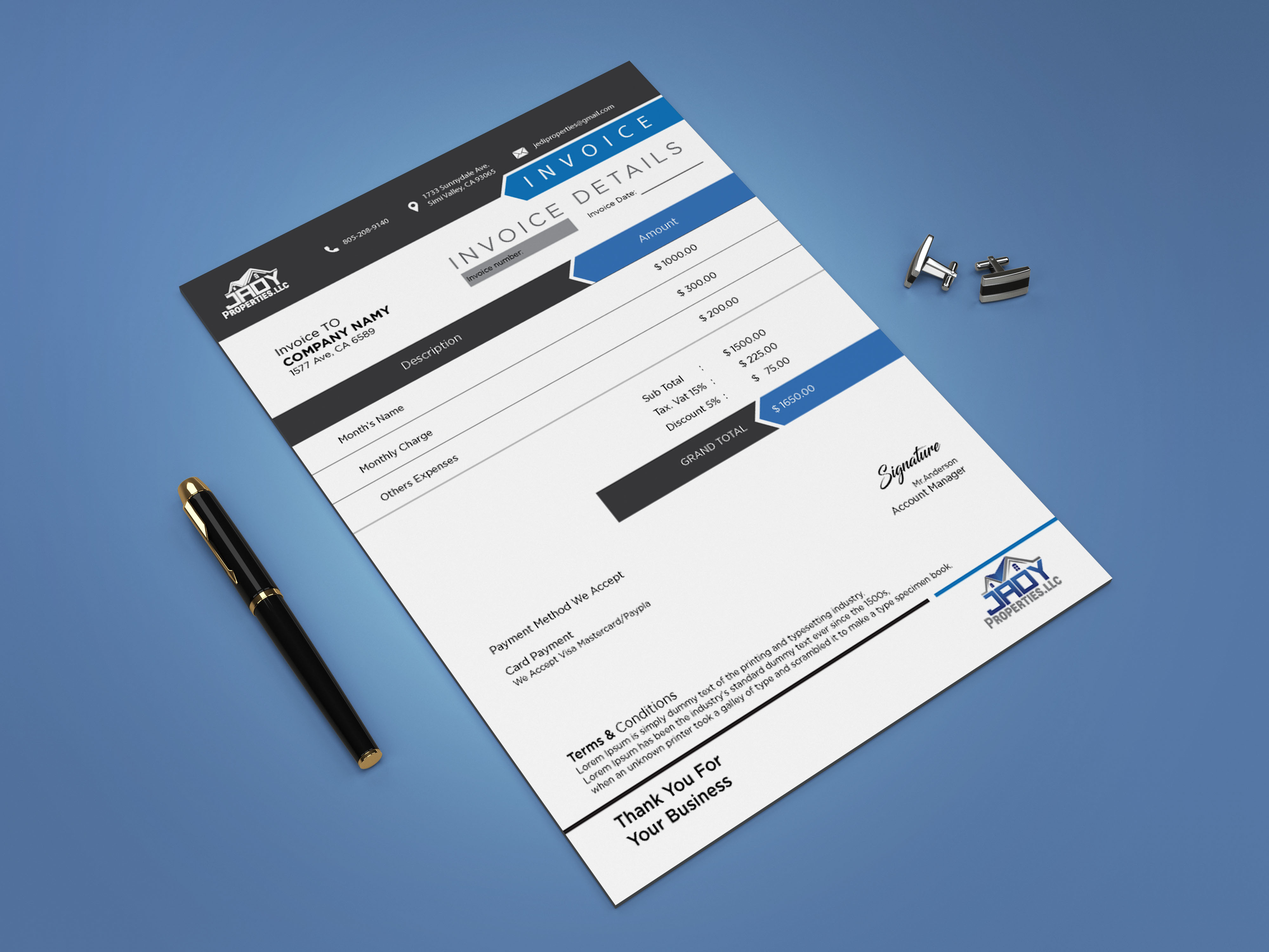 Invoice Design in Stationery Design Inspiration by Rkbhuiyan