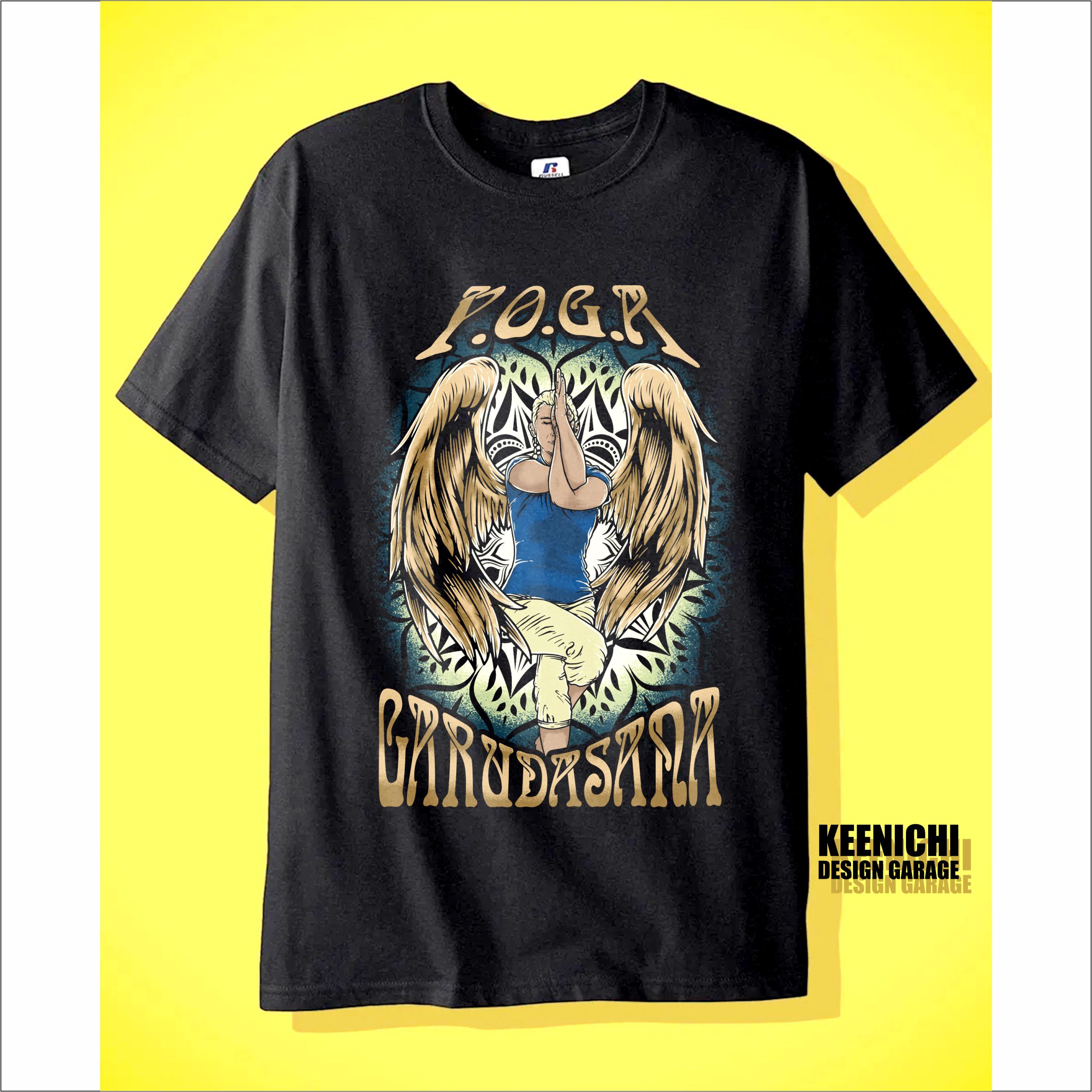 YOGA GARUDASANA by Keenichi Keenichi YOGA GARUDASANA in T-Shirt Design Inspiration by Keenichi Keenichi
