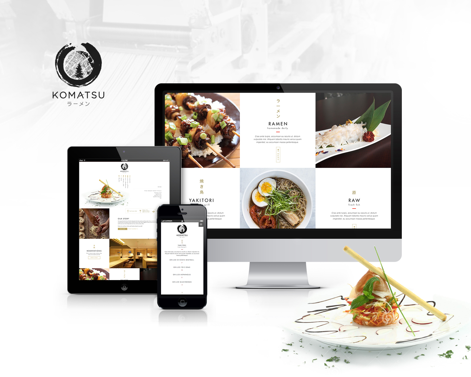 Komatsu Ramen | Branding in Website Design Inspiration by Acameron