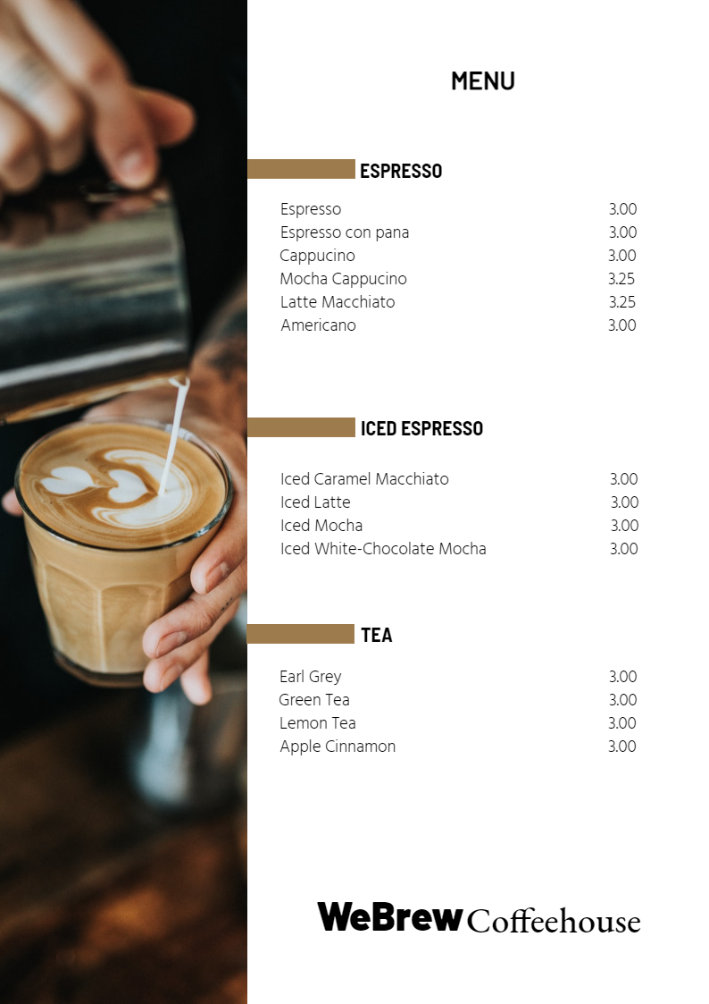 Coffehouse Menu by Restu Rohmatika Coffehouse Menu in Menu Design Inspiration by Restu Rohmatika