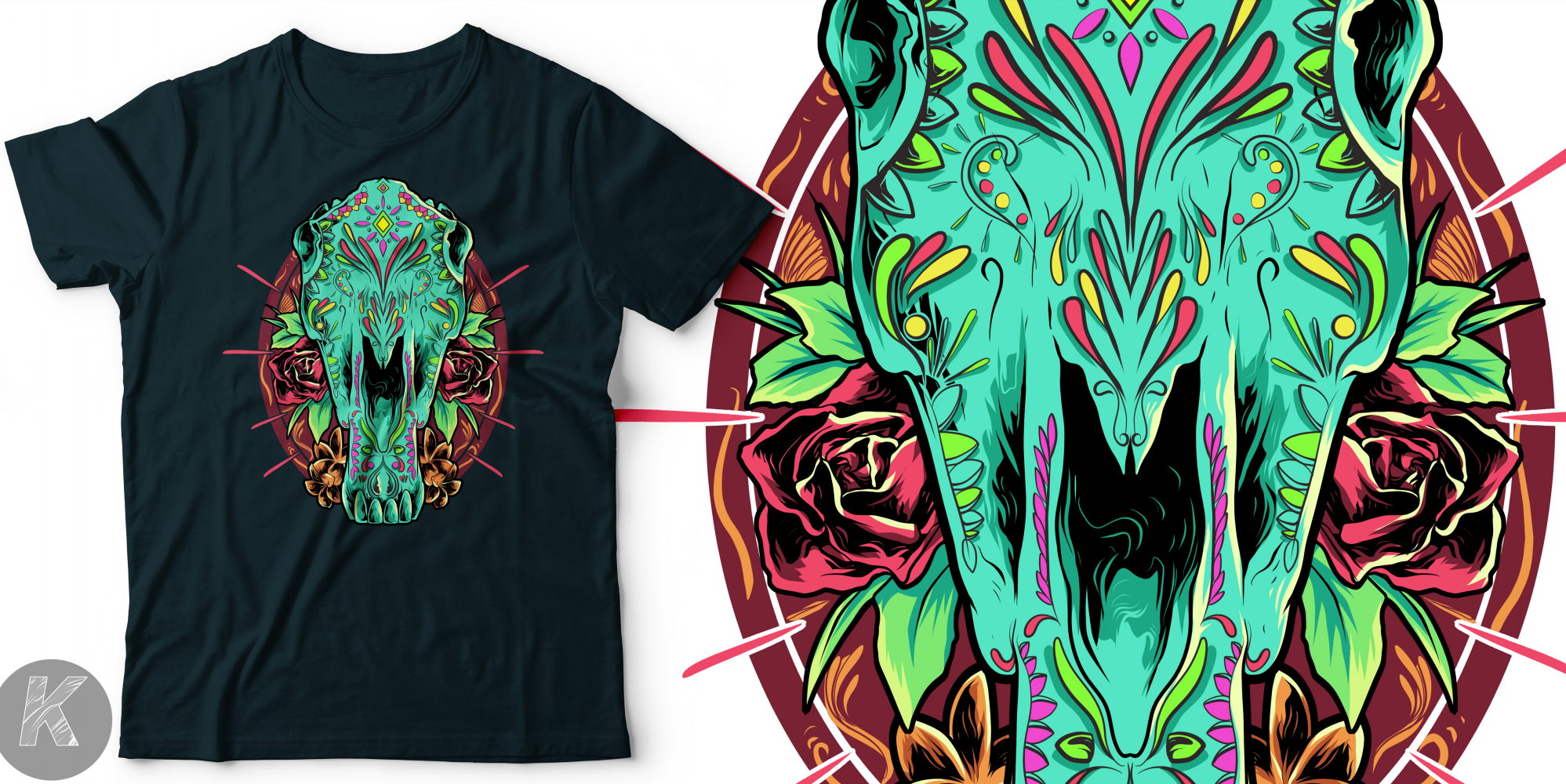 Sugar skull in T-Shirt Design Inspiration by Abidamar