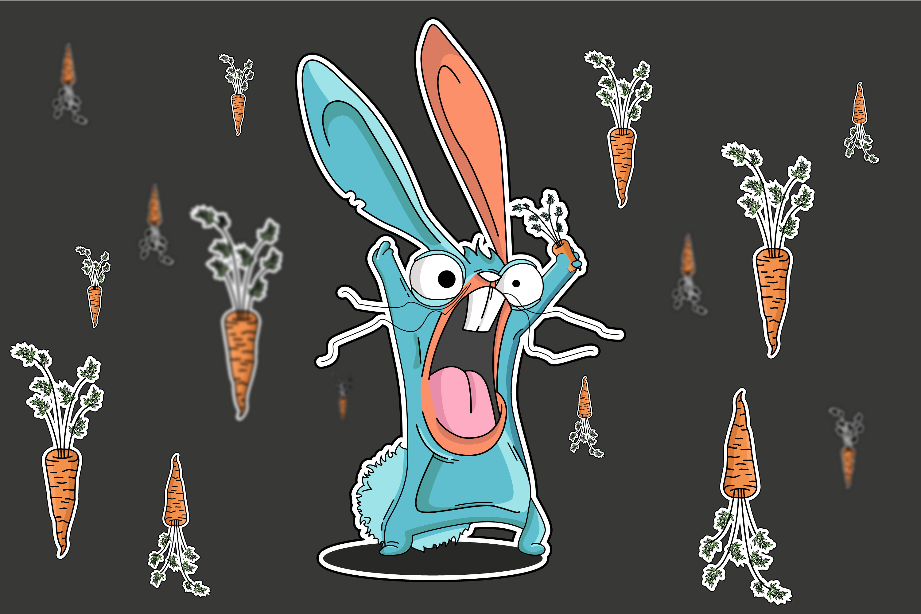 Mad World Rabbit Mad Rabbit Illustration By Larapater1 51725 - Designhill