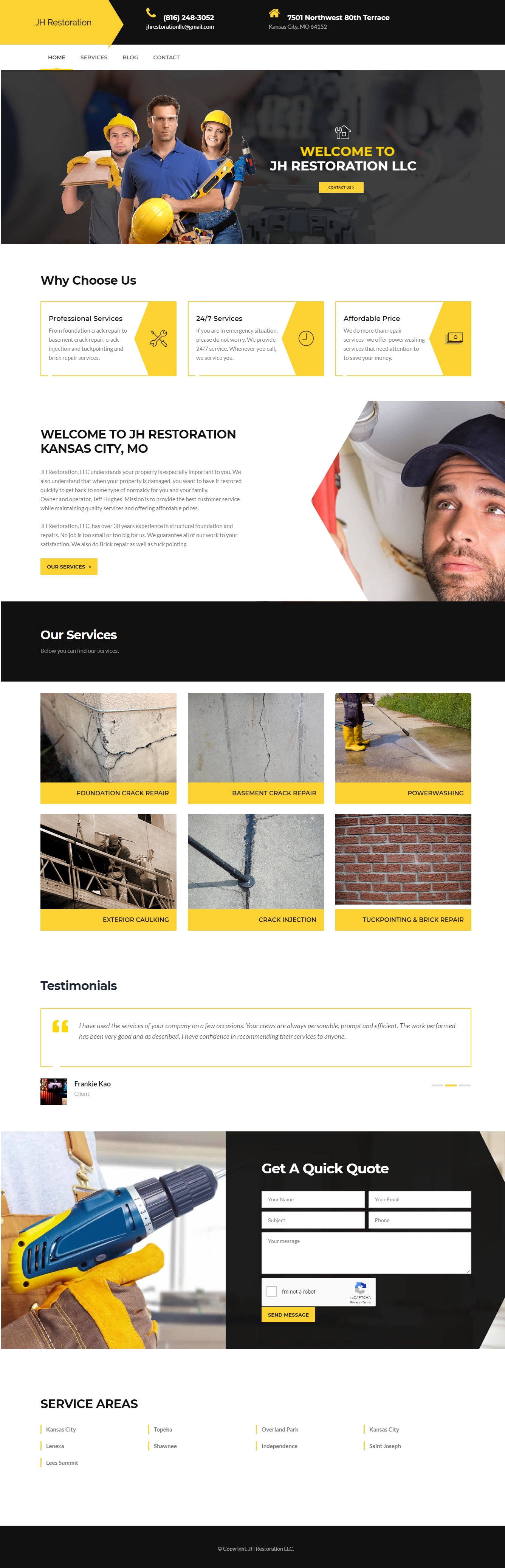 JH Restoration Home Repair Services Company by Sohailms JH Restoration Home Repair Services Company in Website Design Inspiration by Sohailms