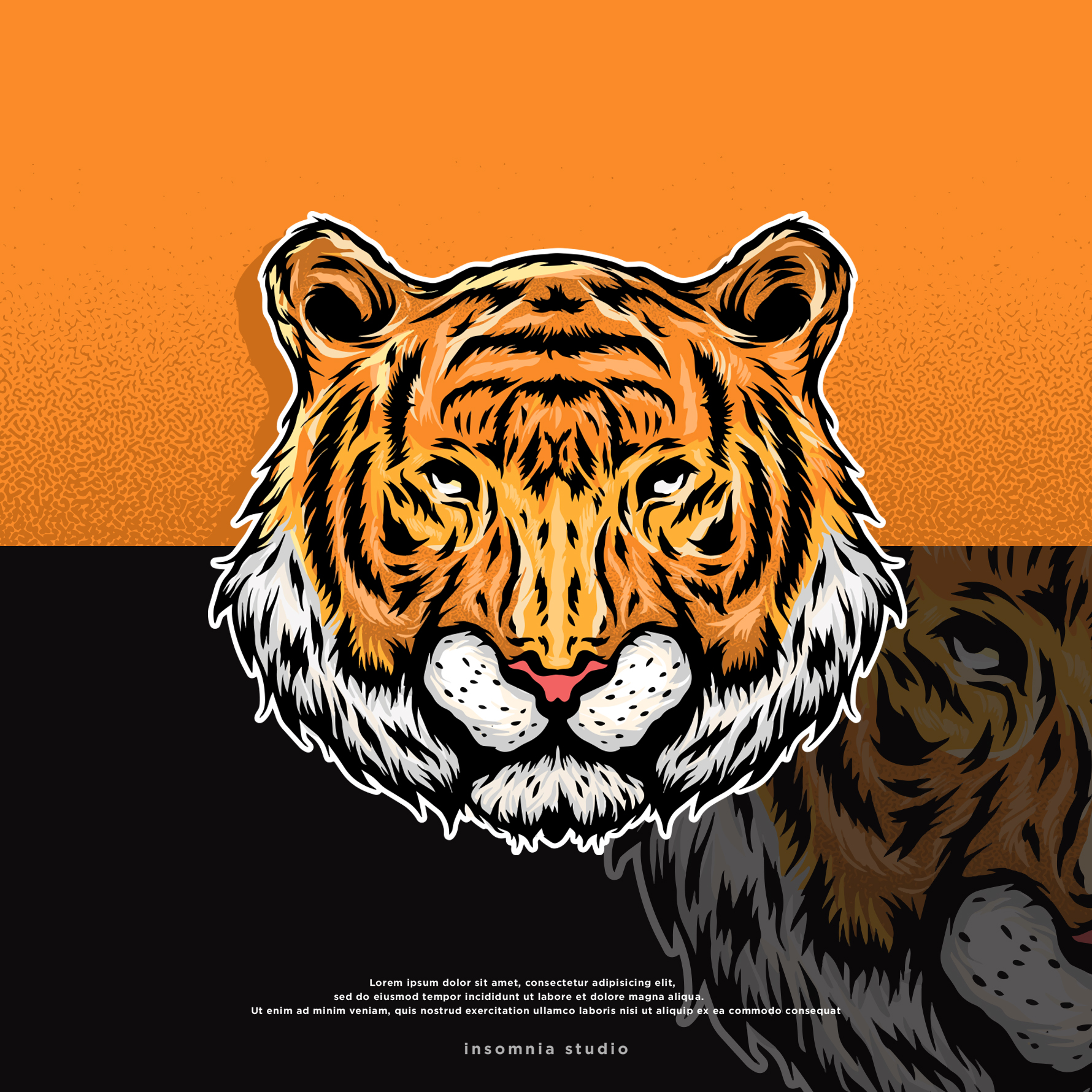 Tiger Head illustration in Illustration and Graphics Inspiration by Insomniastd