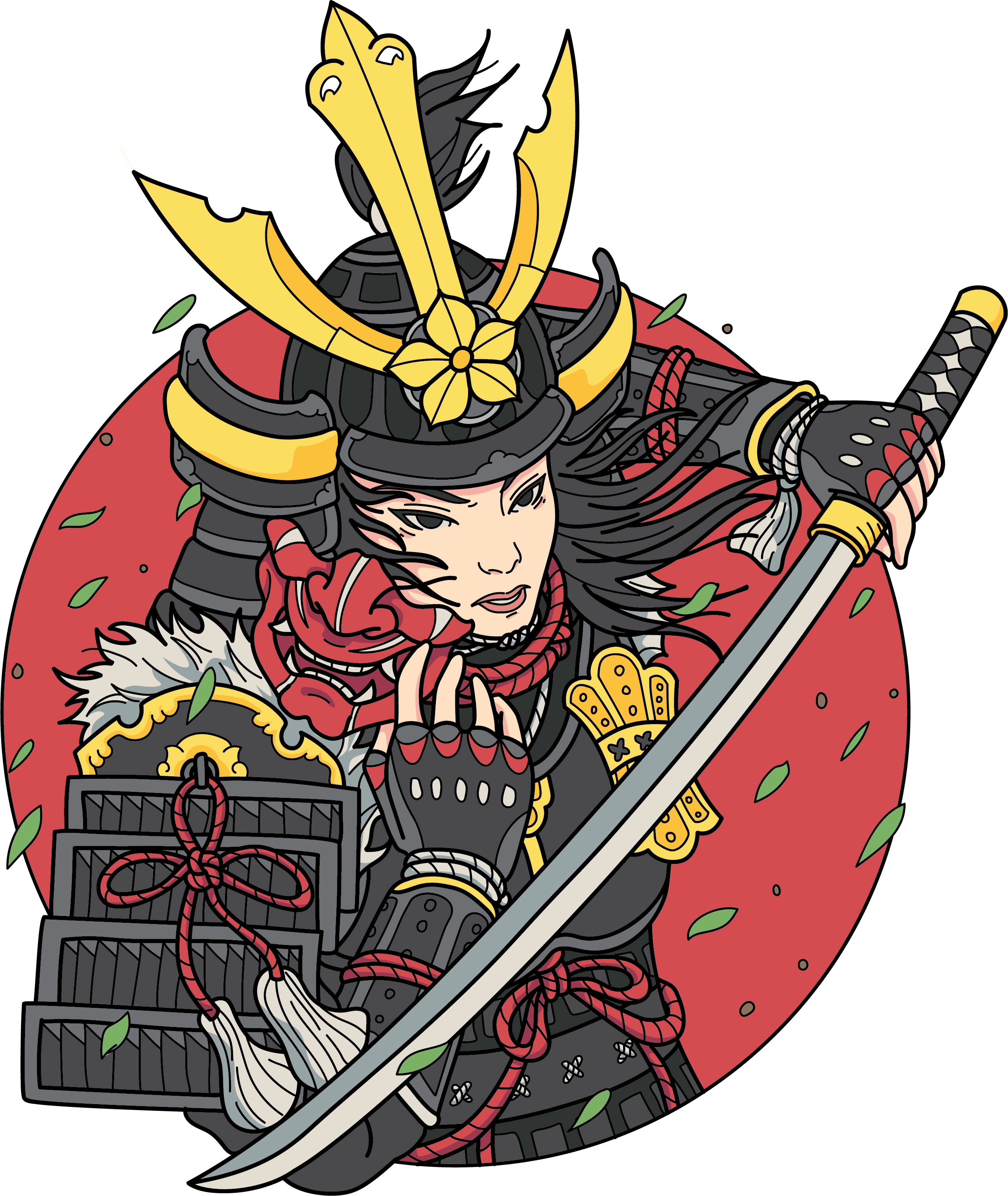Samurai Girl in Illustration and Graphics Inspiration by Fauzanariefhanafi