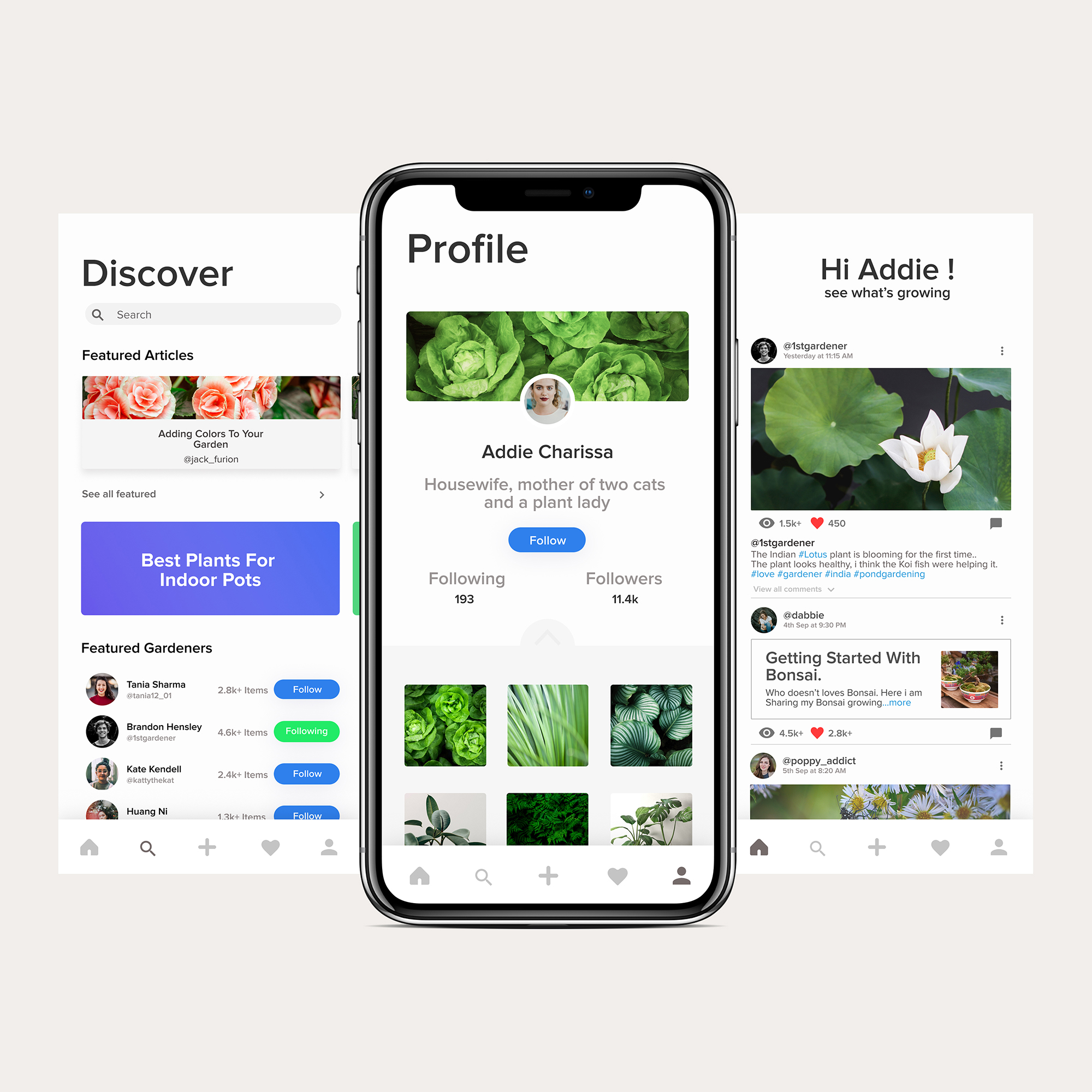 UI Design for a Gardener's App in Mobile Apps Design Inspiration by Blackpanda