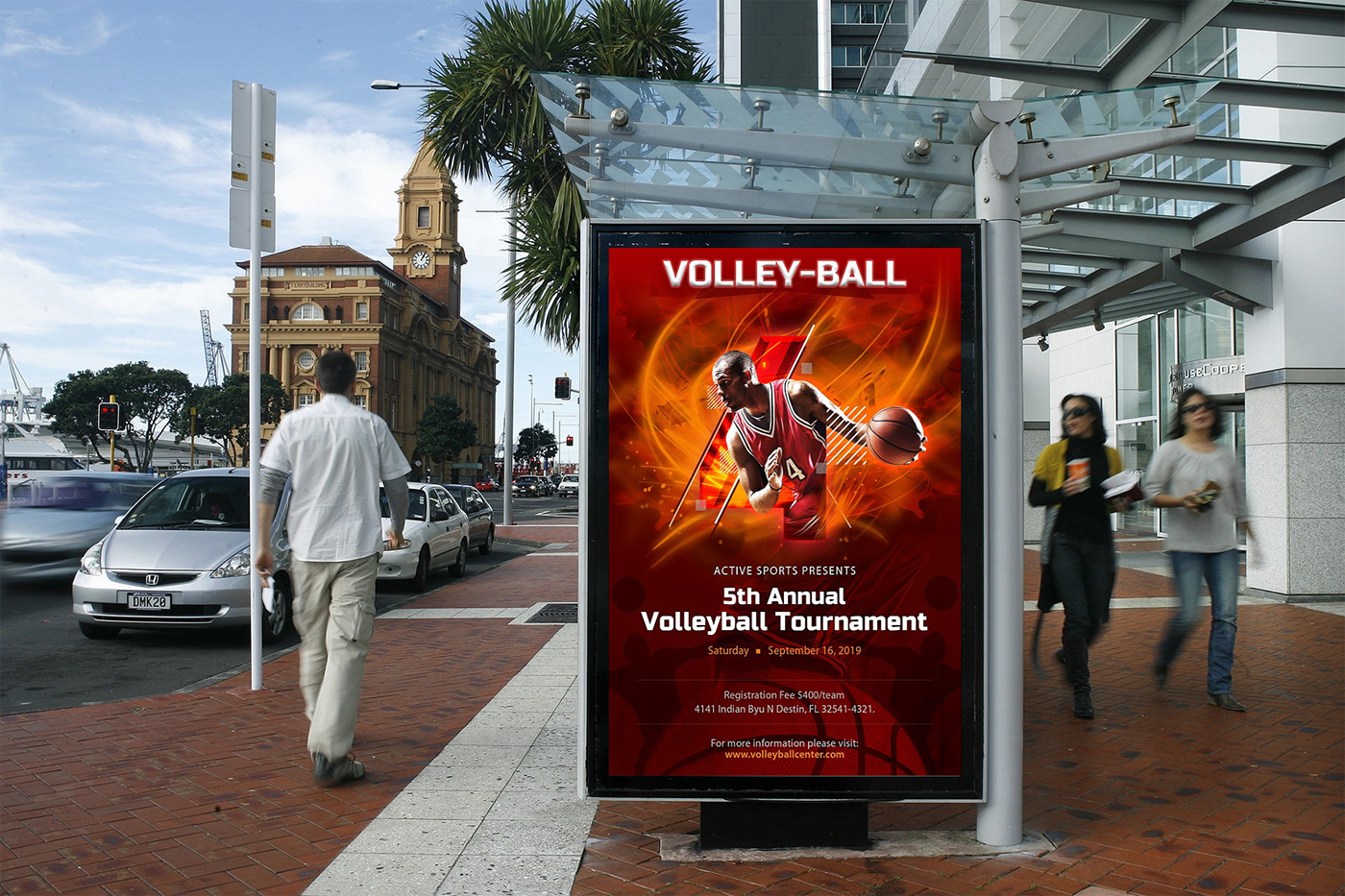 vollyball poster in Banner ad Design Inspiration by Moumitamajumder87