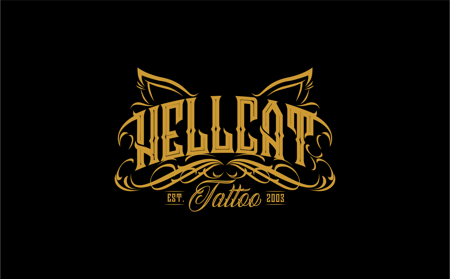hellcat tattoo studio logo by Erza hellcat tattoo studio logo in Logo Design Inspiration by Erza