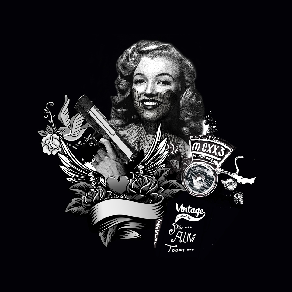 Cool Marilyn in Illustration and Graphics Inspiration by Inflamezdesign