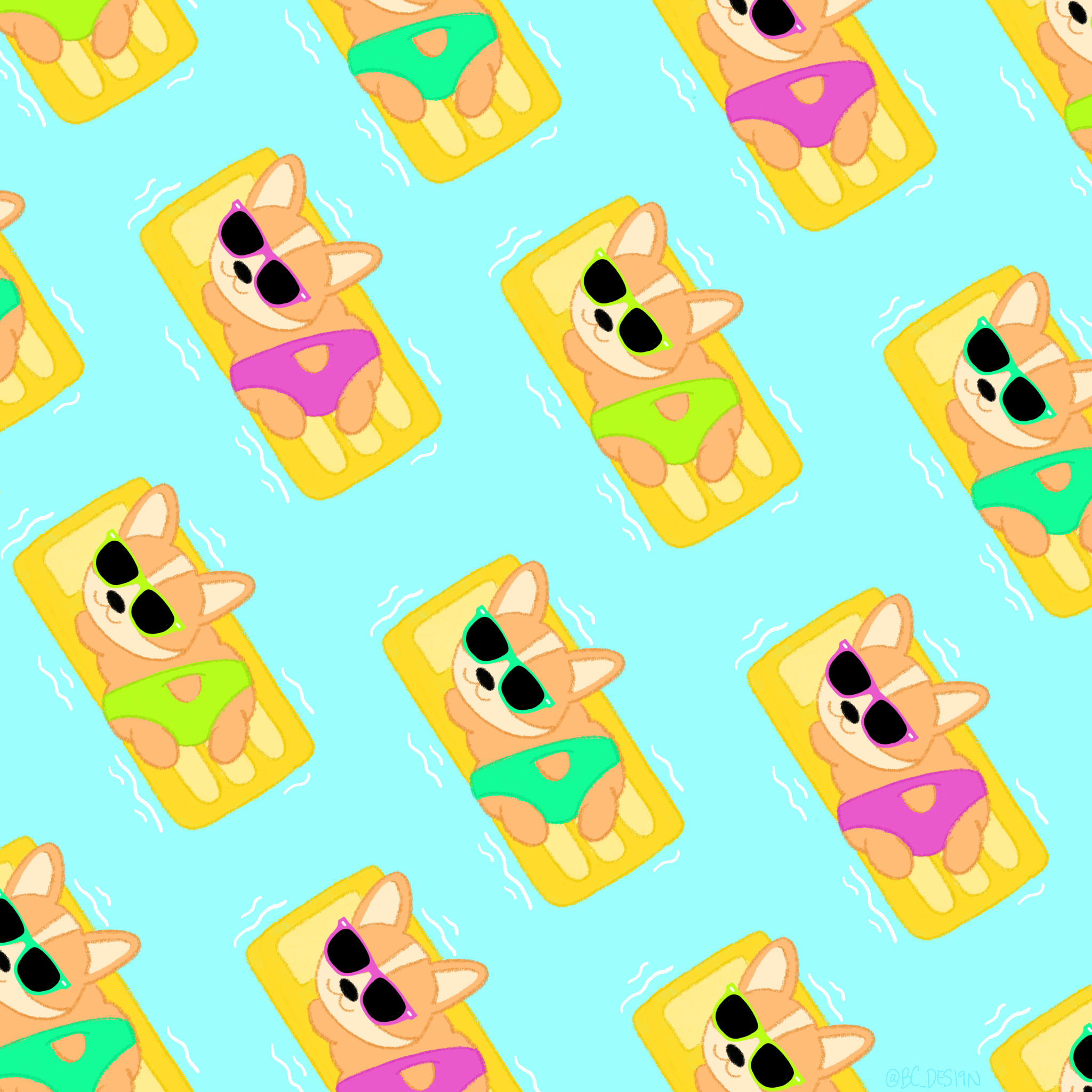Hot Corgi Summer in Pattern & Surface Design Inspiration by Brittany Campana