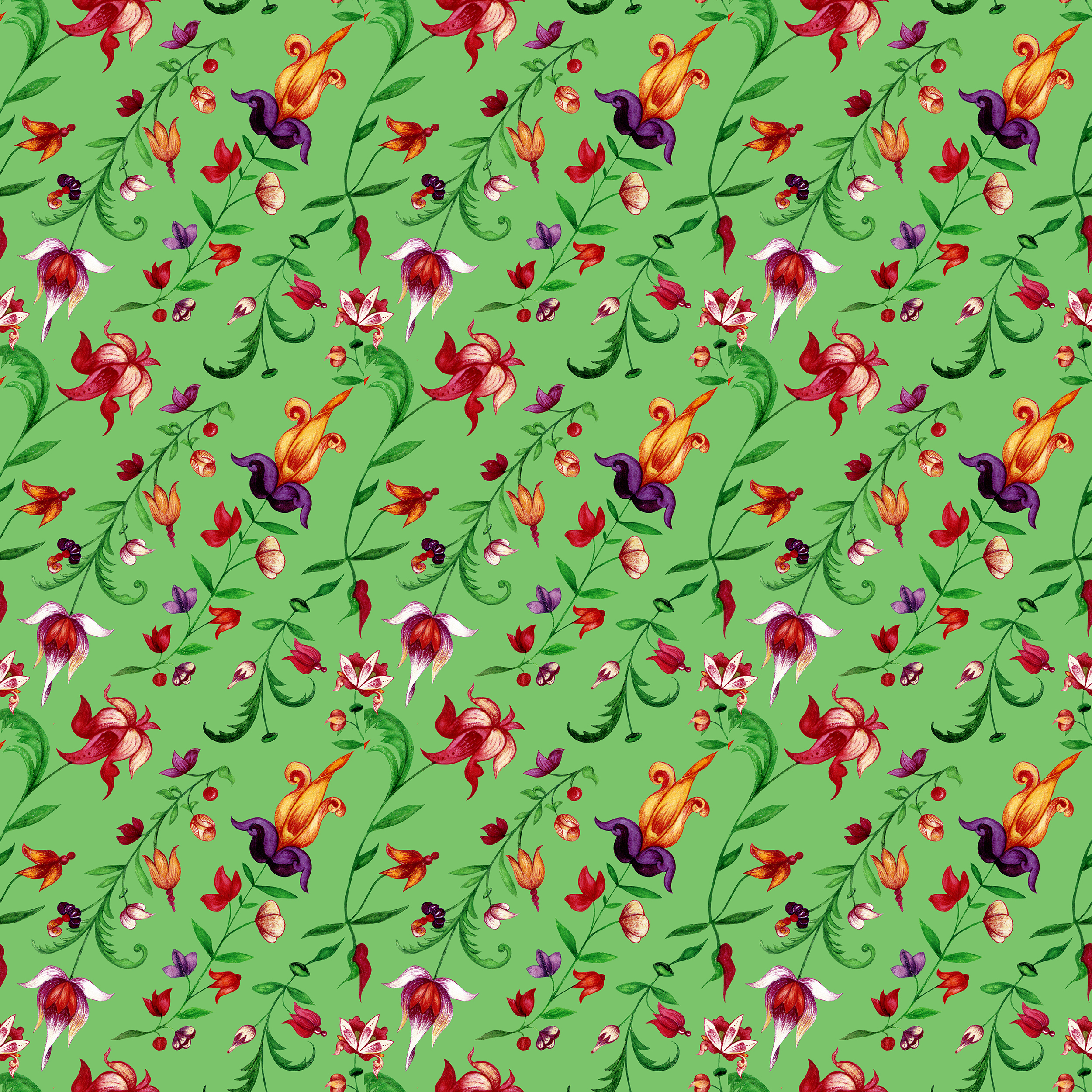 Vintage graceful green seamless pattern in Pattern & Surface Design Inspiration by Ekaterina Nikidis