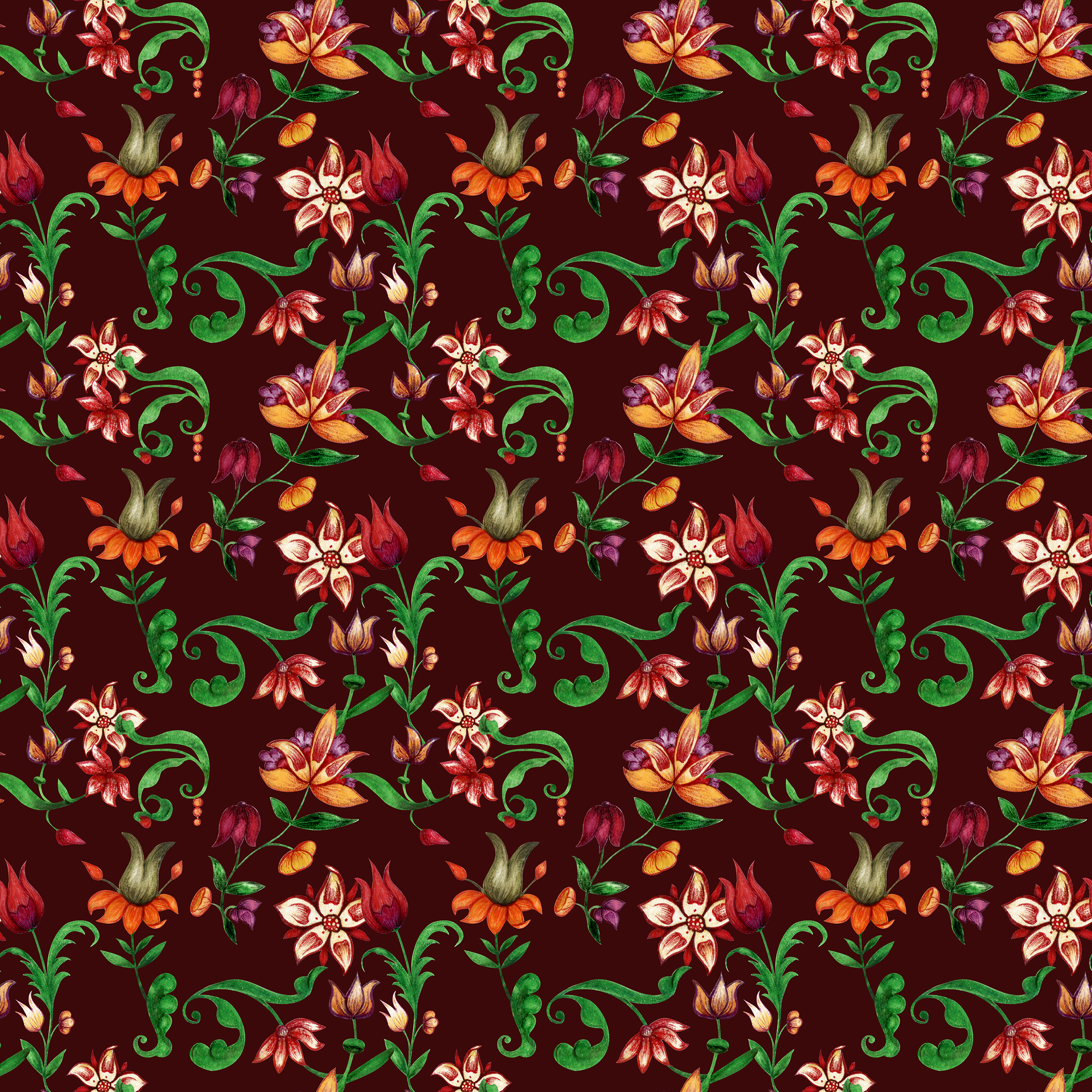 Dark luxury floral seamless pattern by Ekaterina Nikidis Dark luxury floral seamless pattern in Pattern & Surface Design Inspiration by Ekaterina Nikidis