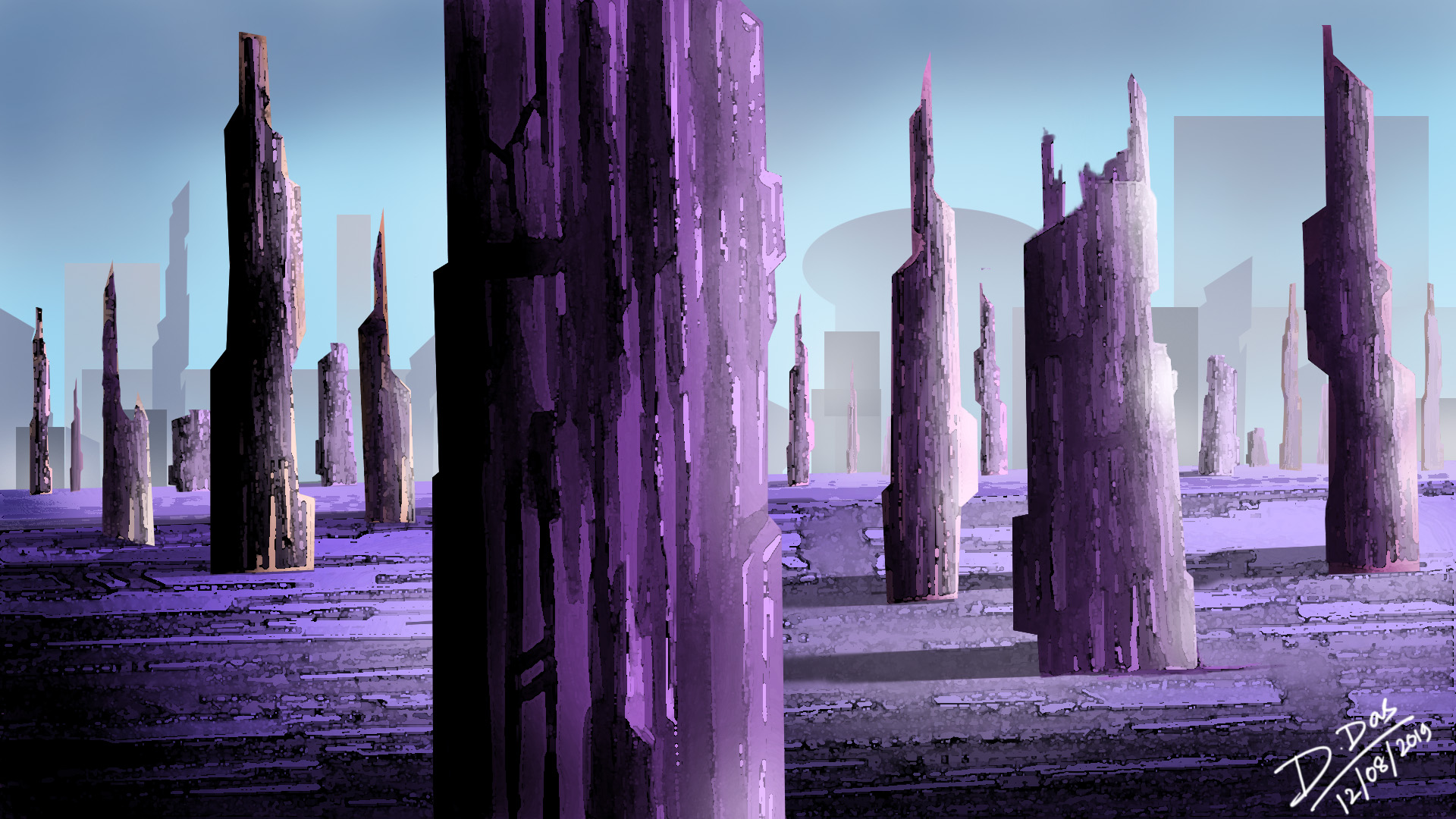 Futuristic destroyed city by Debapriyo Das Futuristic destroyed city in Concept Art Inspiration by Debapriyo Das