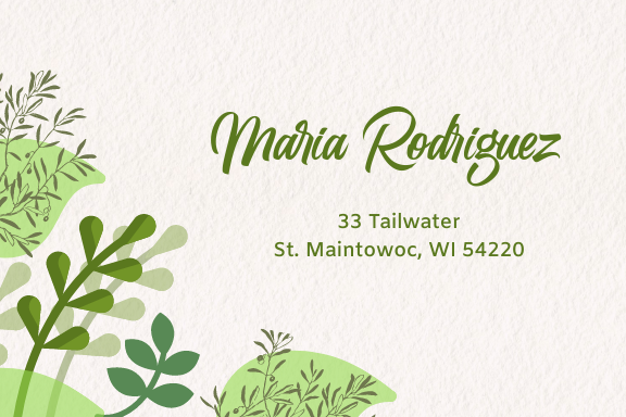 Greenery Address Label Design in Label Design Inspiration by Queenie Quek