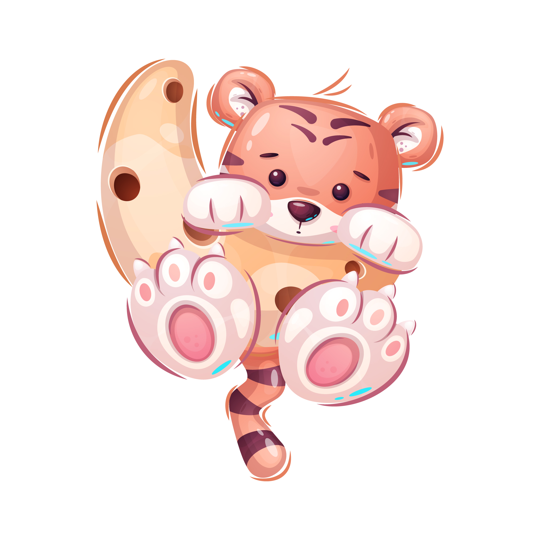 Tiger on the moon in Character & Mascot design Inspiration by Rwgusev