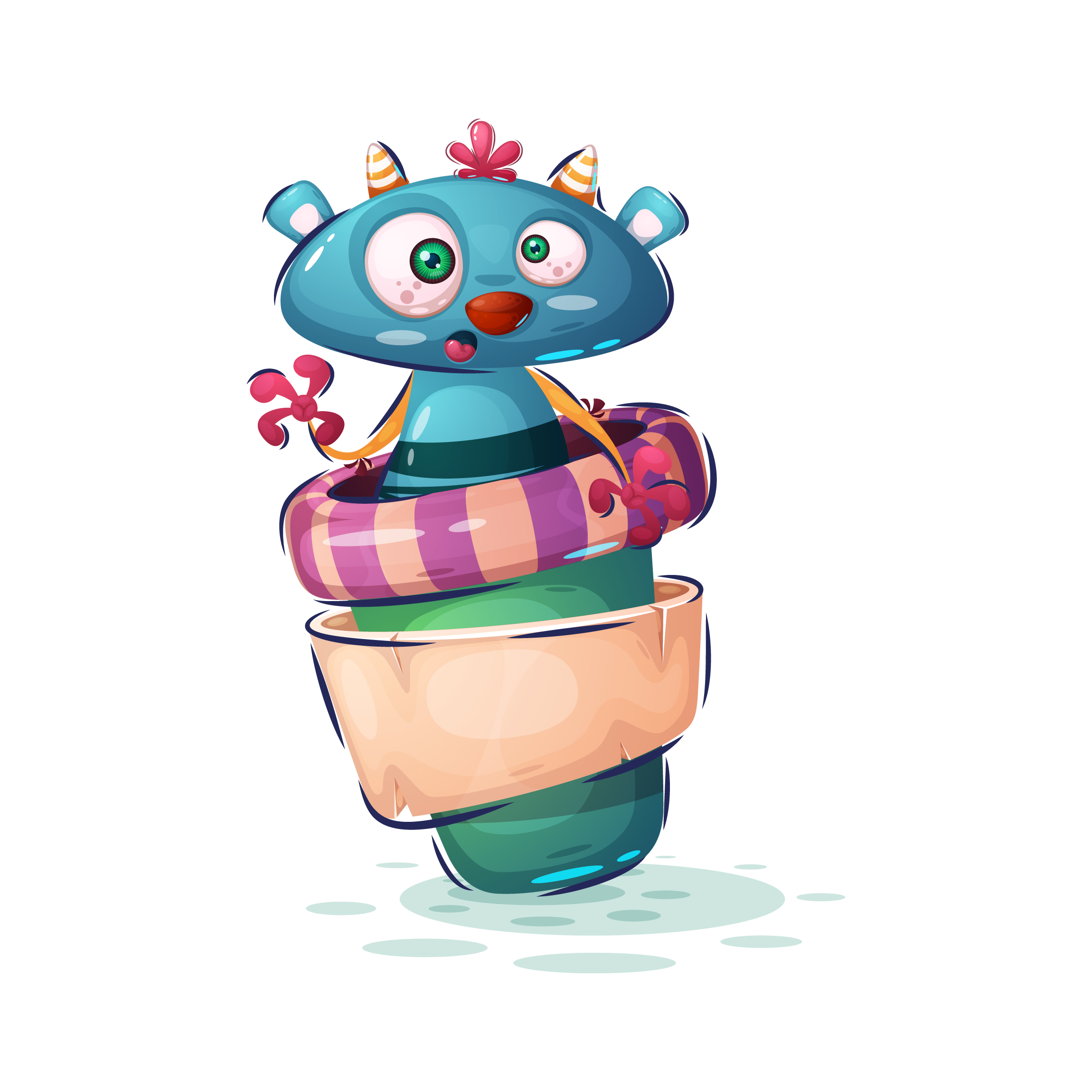 Monster on the cup in Character & Mascot design Inspiration by Rwgusev