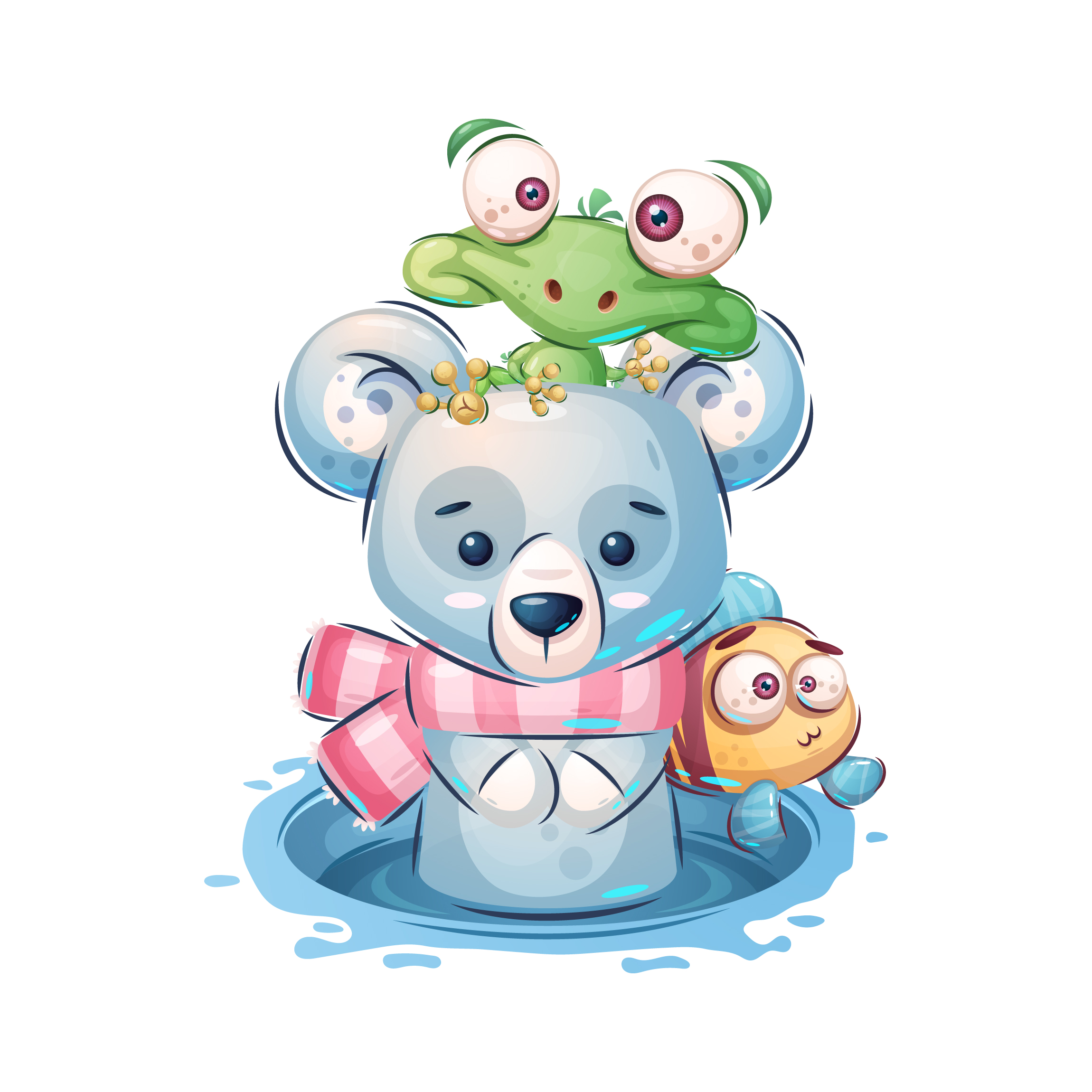 Polar bear with friends in Character & Mascot design Inspiration by Rwgusev