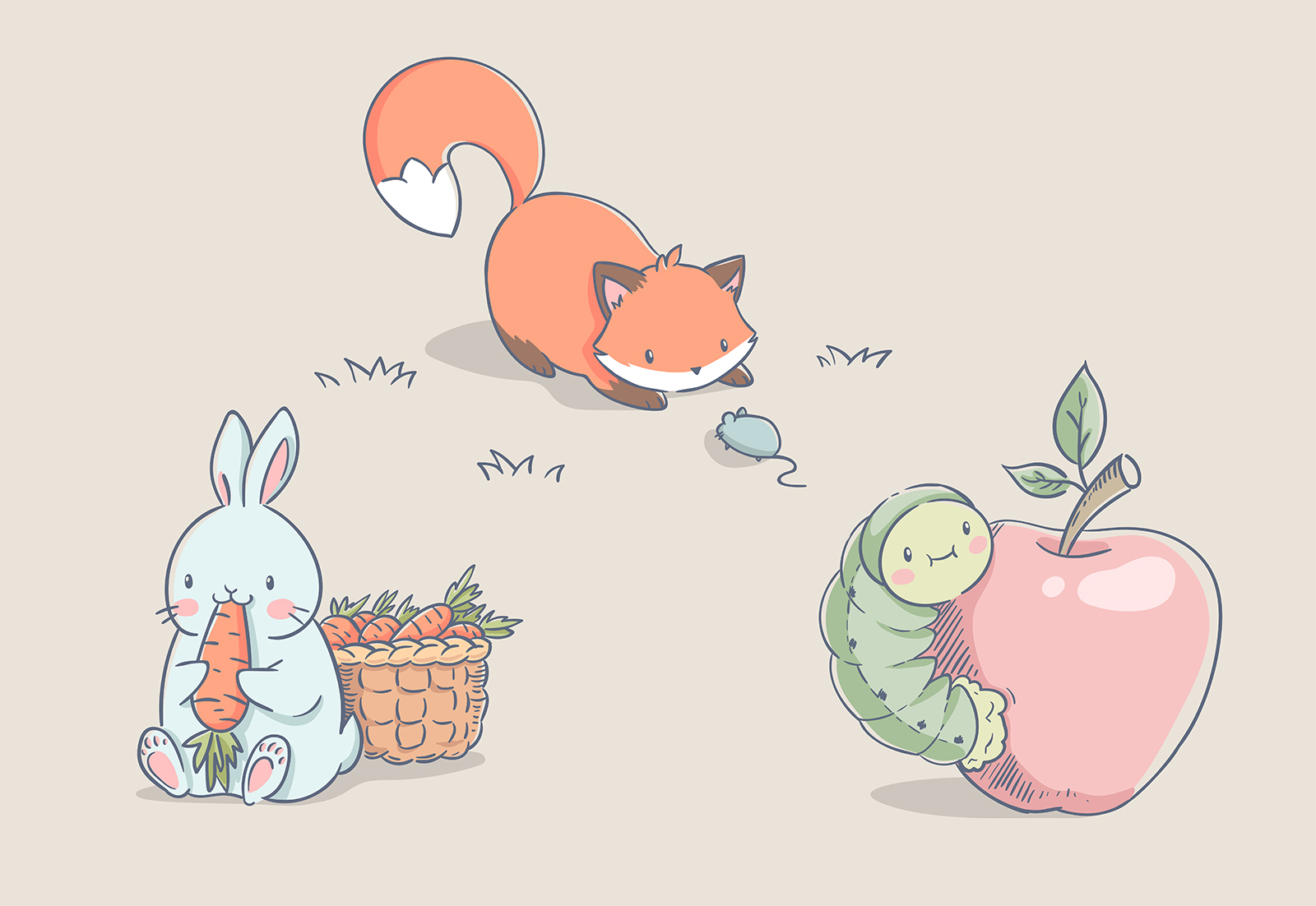 Cute animals illustration by Pykhtik Cute animals illustration in Illustration and Graphics Inspiration by Pykhtik