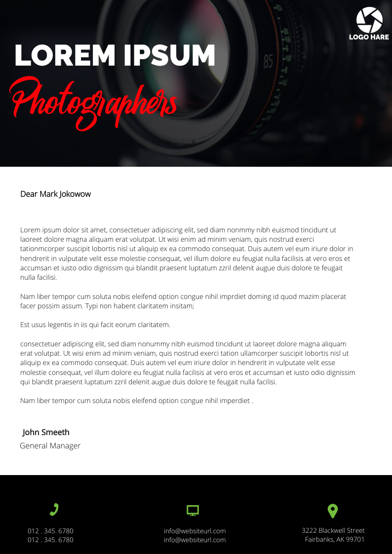 Photographers/Studio Owners by Bittu Singh Photographers/Studio Owners in Letterhead Design Inspiration by Bittu Singh