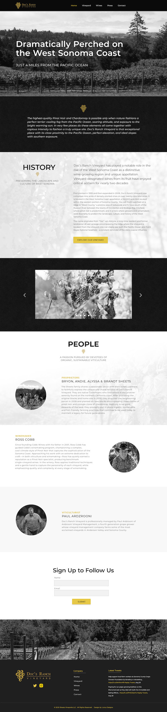 Doc's Ranch Vineyard by Cathym Doc's Ranch Vineyard in Website Design Inspiration by Cathym