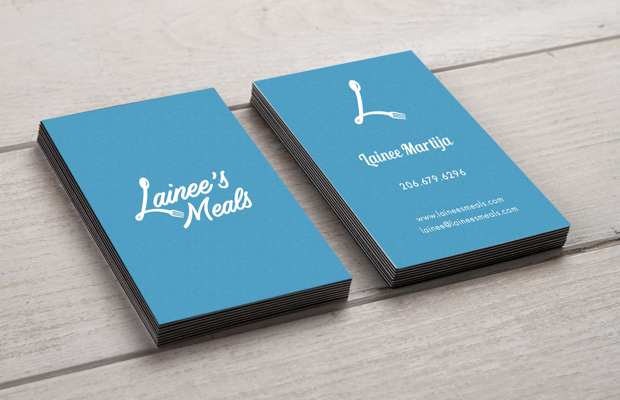 Lainee's Meals in Logo And Business Card Design Inspiration by Seattle Media Works