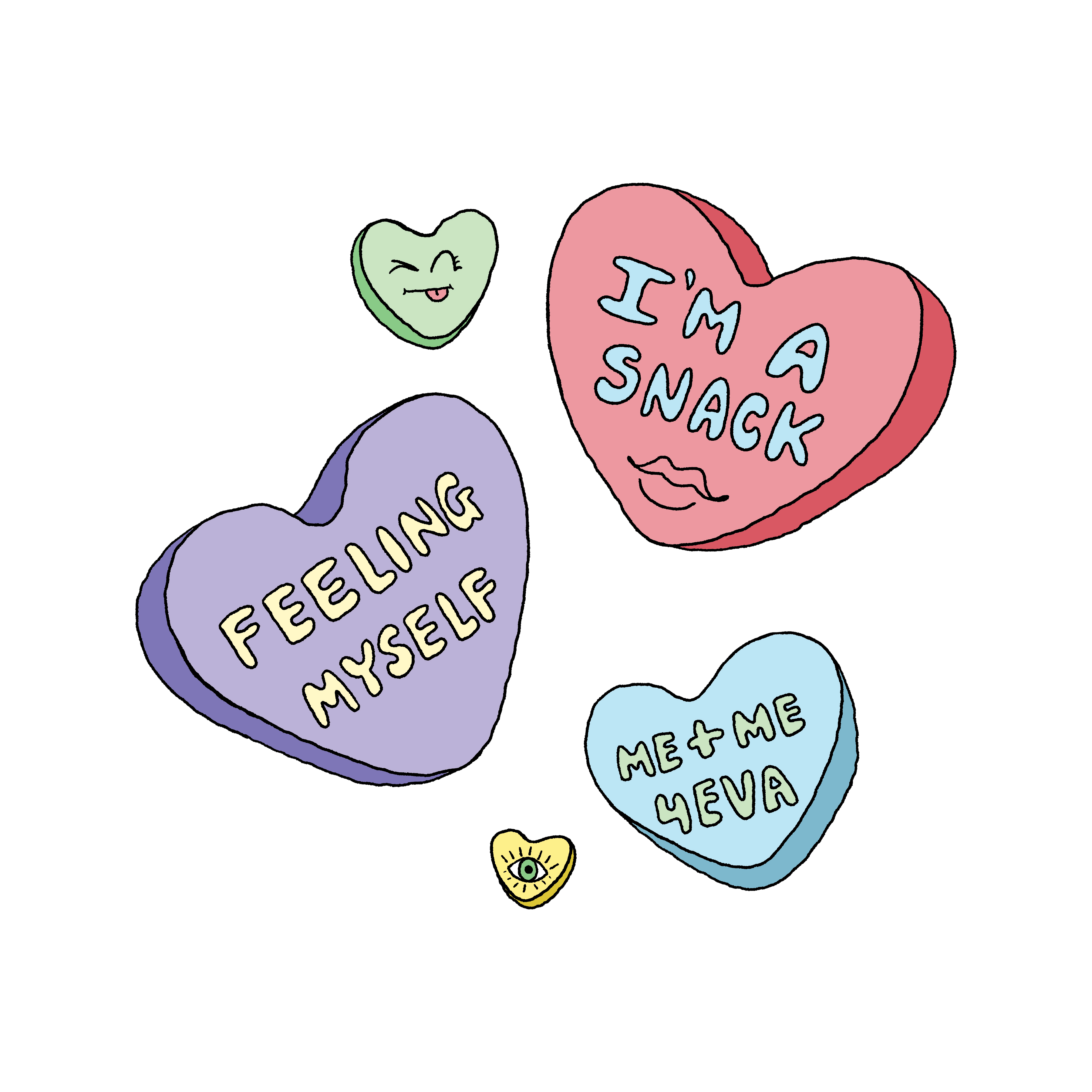 Self Love Candy Hearts by Gray Lunara Self Love Candy Hearts in Lettering Art Inspiration by Gray Lunara