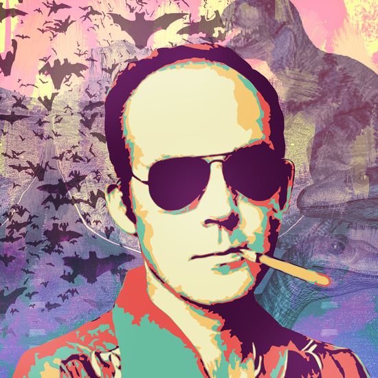 Hunter S. Thompson by Niki Scordalakes Hunter S. Thompson in Photoshop Design Inspiration by Niki Scordalakes
