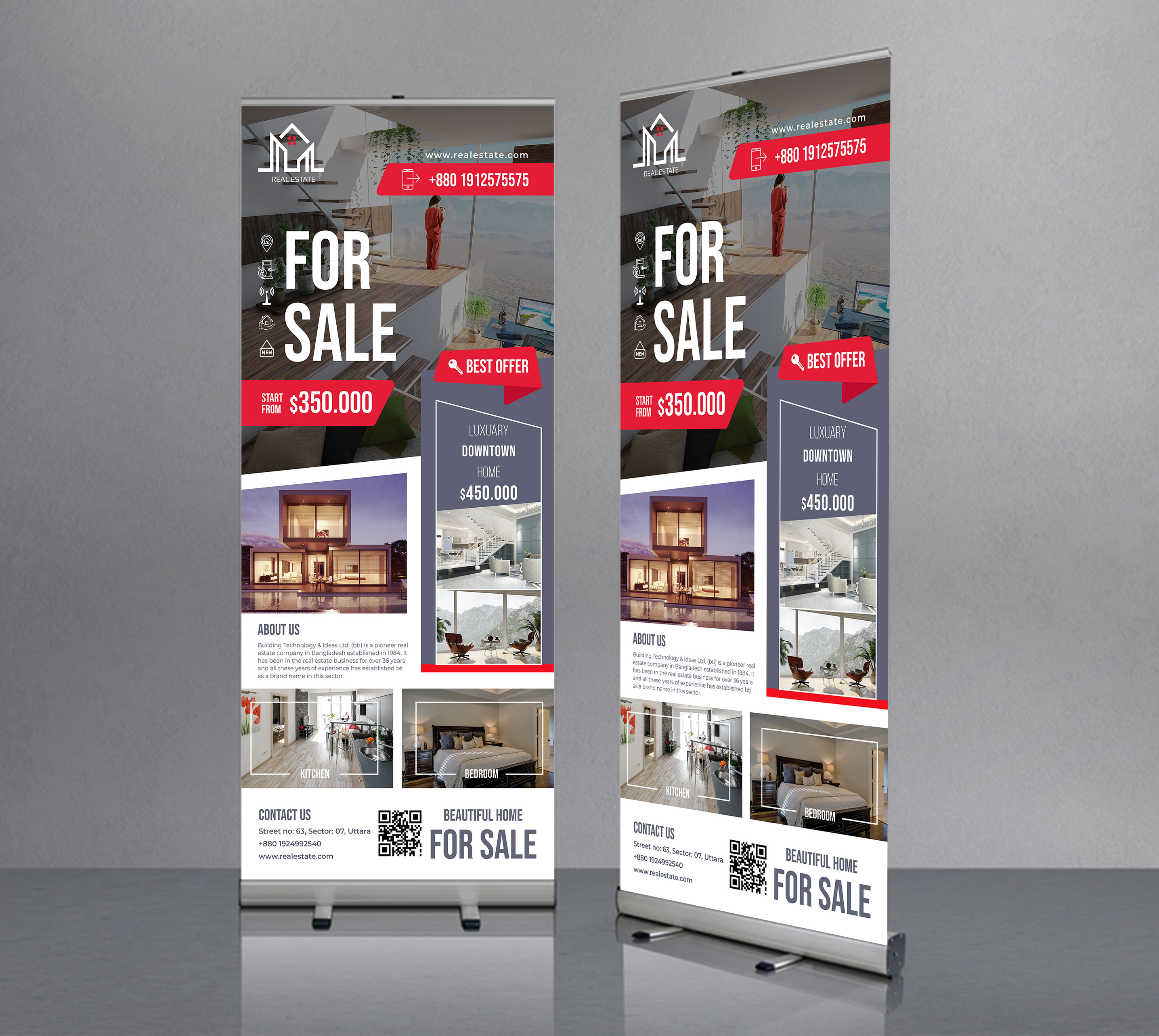 Real Estate Roll Up banner by Anamul Haque Bd Real Estate Roll Up banner in Signage Design Inspiration by Anamul Haque Bd