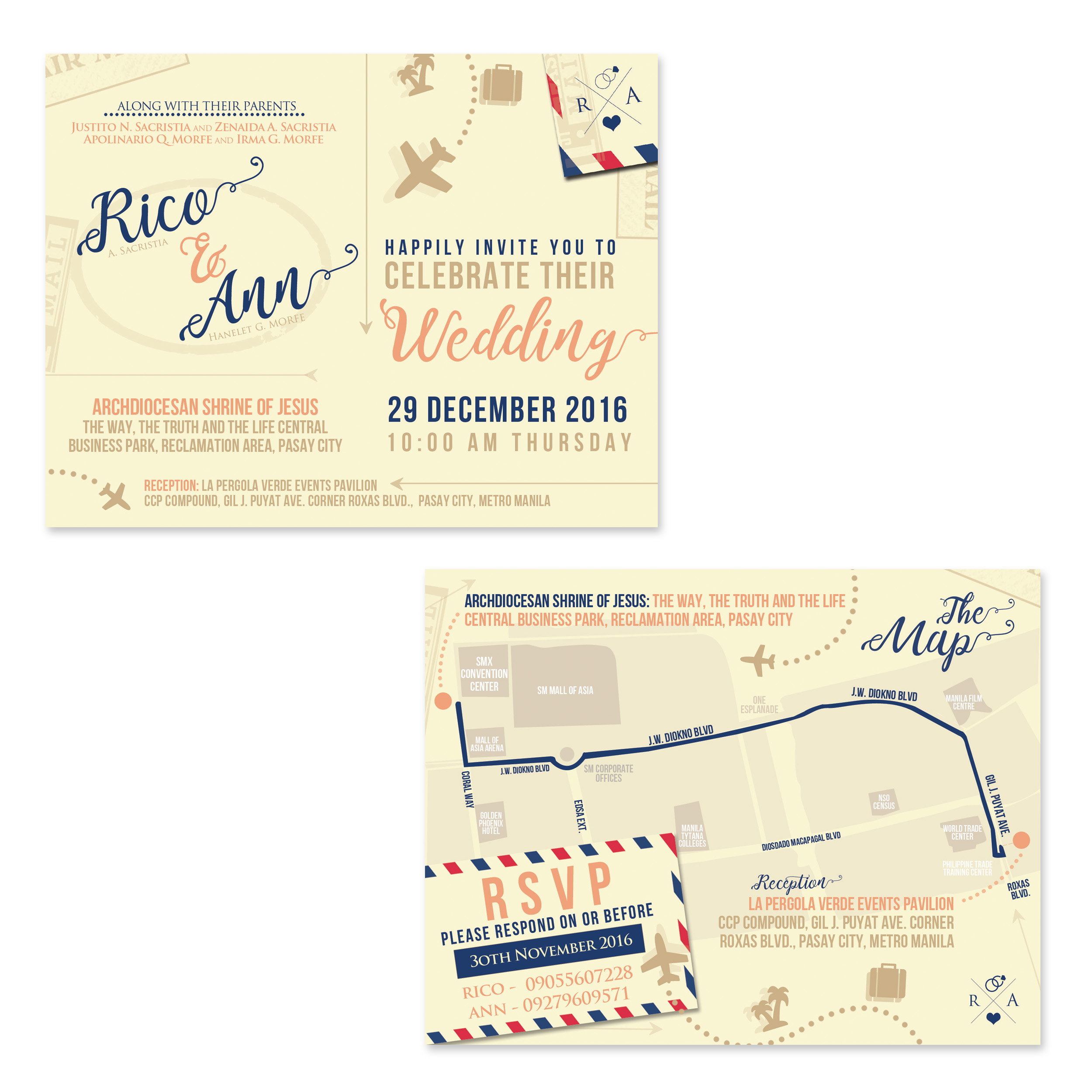 Save-the-Date Card for Wedding by Sara Danica Enrico Save-the-Date Card for Wedding in Invitation Card Design Inspiration by Sara Danica Enrico