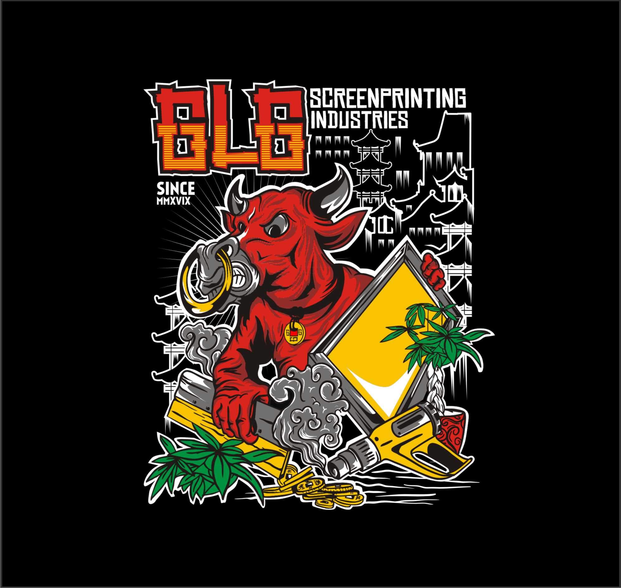 screenprinter in Illustration and Graphics Inspiration by Leopartstudiodesign