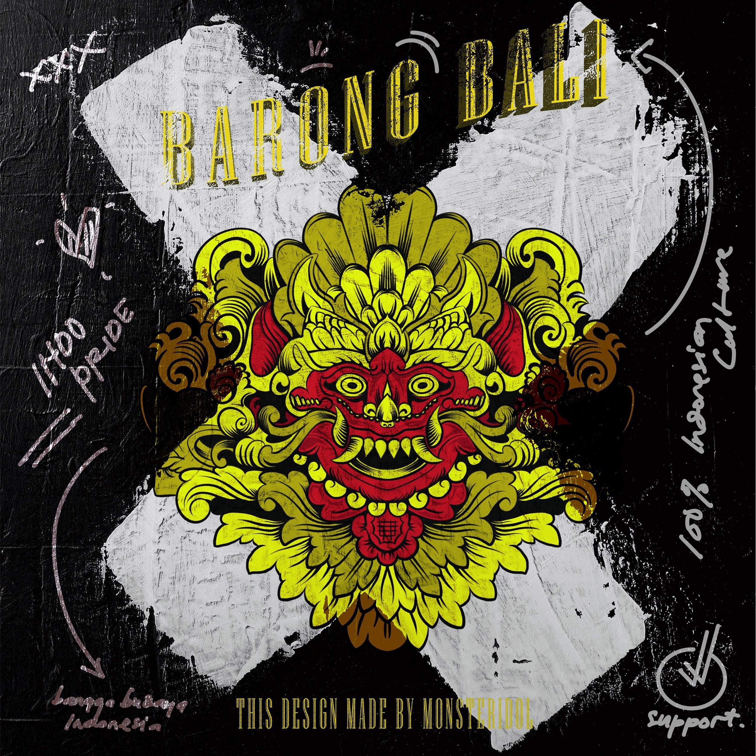 Barong Bali Poster Illustration by Monsteridol Barong Bali Poster Illustration in Illustration and Graphics Inspiration by Monsteridol
