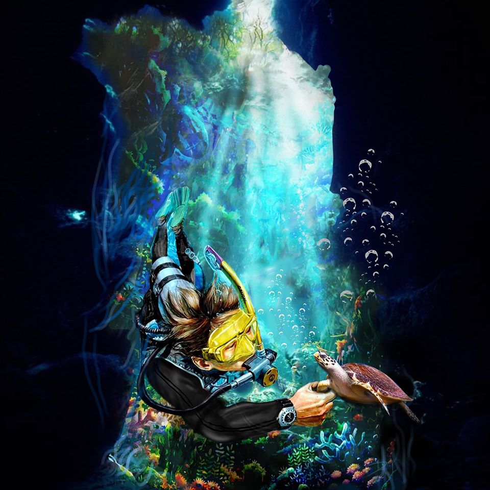 underwater adventure by Reptilekingdesigns underwater adventure in T-Shirt Design Inspiration by Reptilekingdesigns
