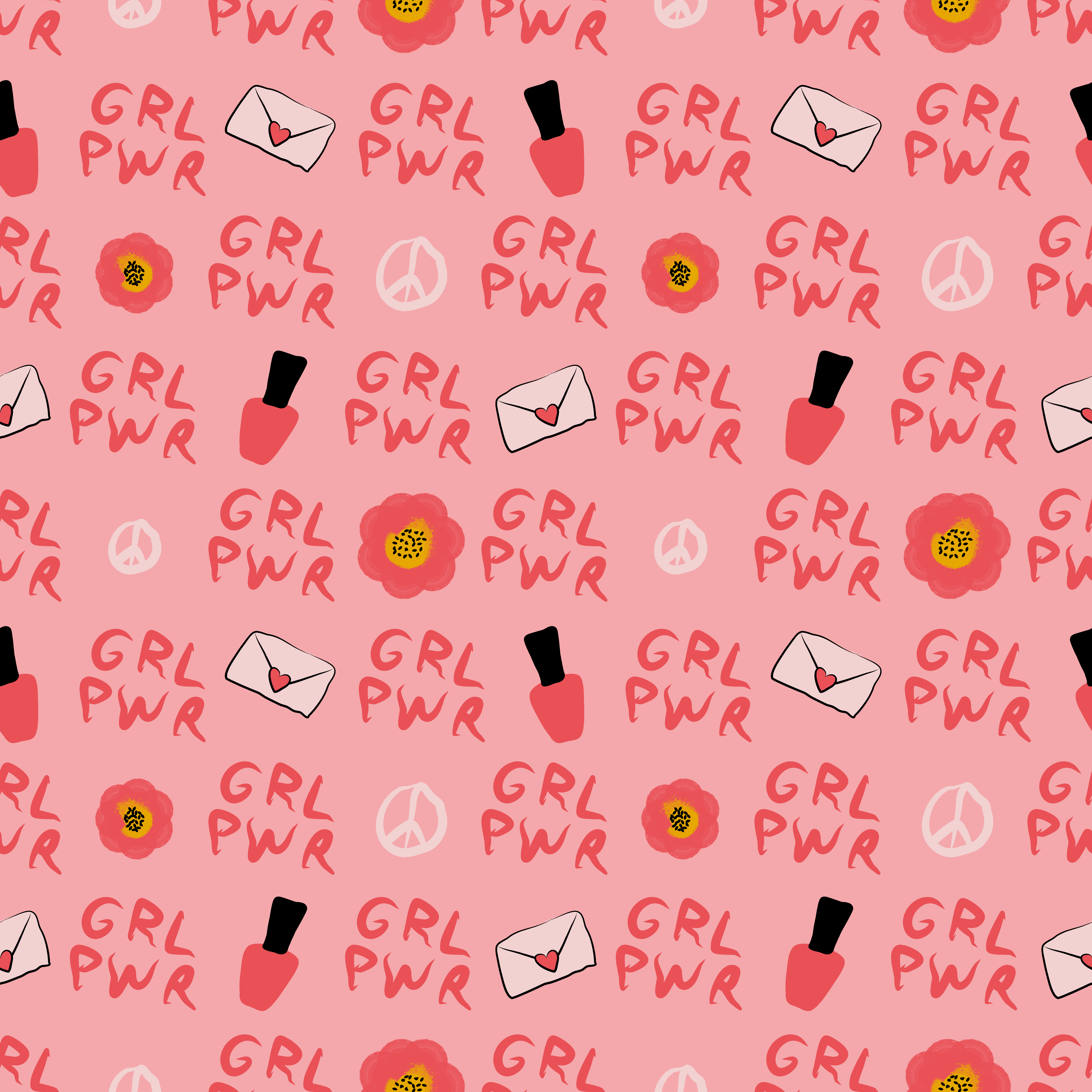GRL PWR! in pink by Ashley Airey GRL PWR! in pink in Pattern & Surface Design Inspiration by Ashley Airey