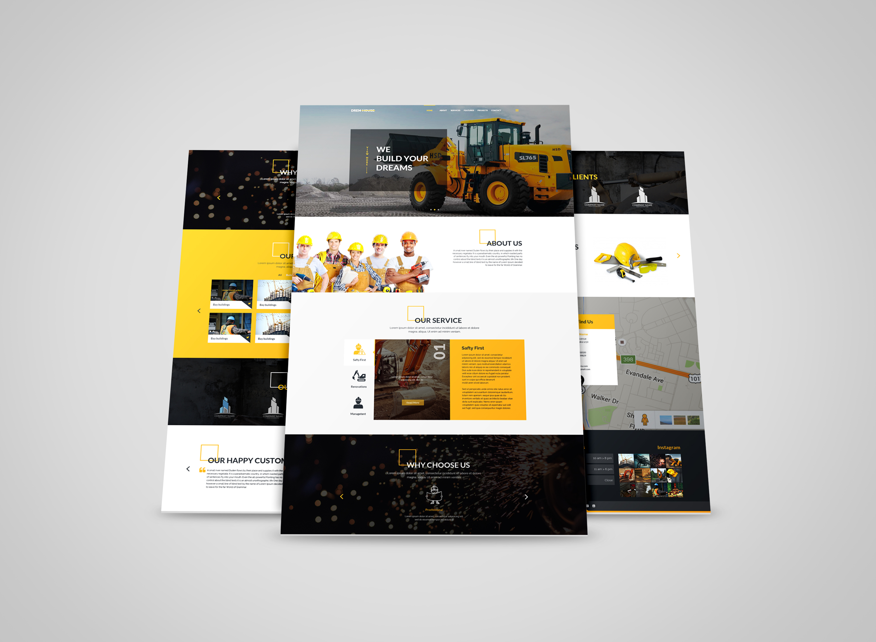 Construction Website Design PSD by Sumaya Afroza Construction Website Design PSD in Website Design Inspiration by Sumaya Afroza