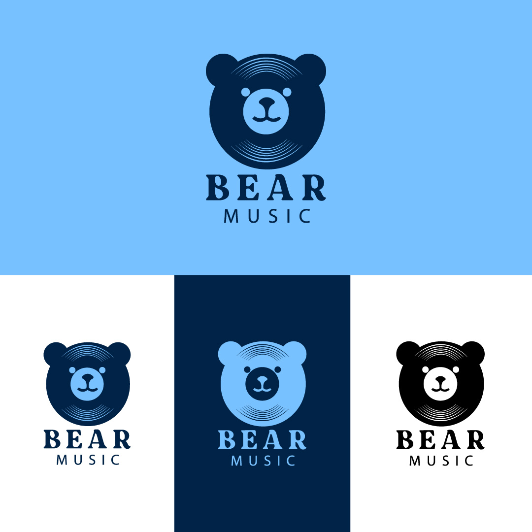 Music bear logo by Ayzabakhtiar Music bear logo in Logo Design Inspiration by Ayzabakhtiar