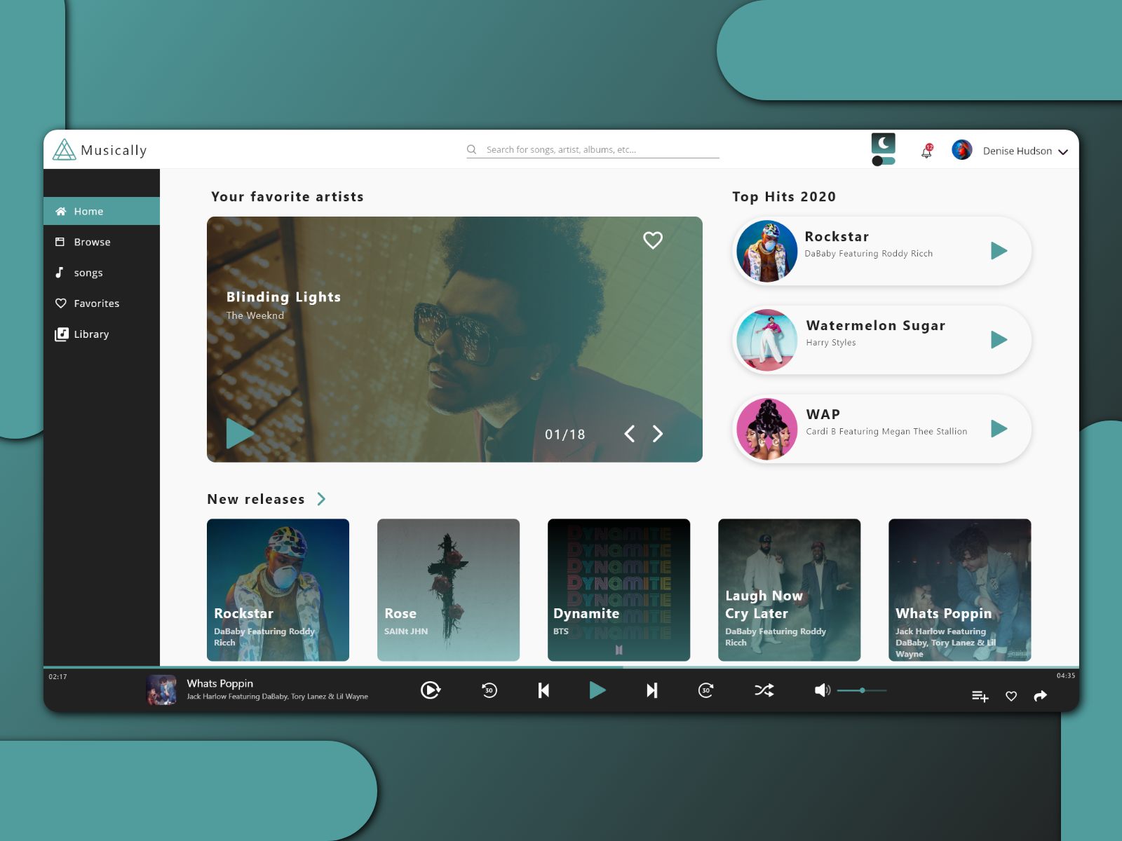 Musically website Design in Website Design Inspiration by Gamal Mohamed Khalil