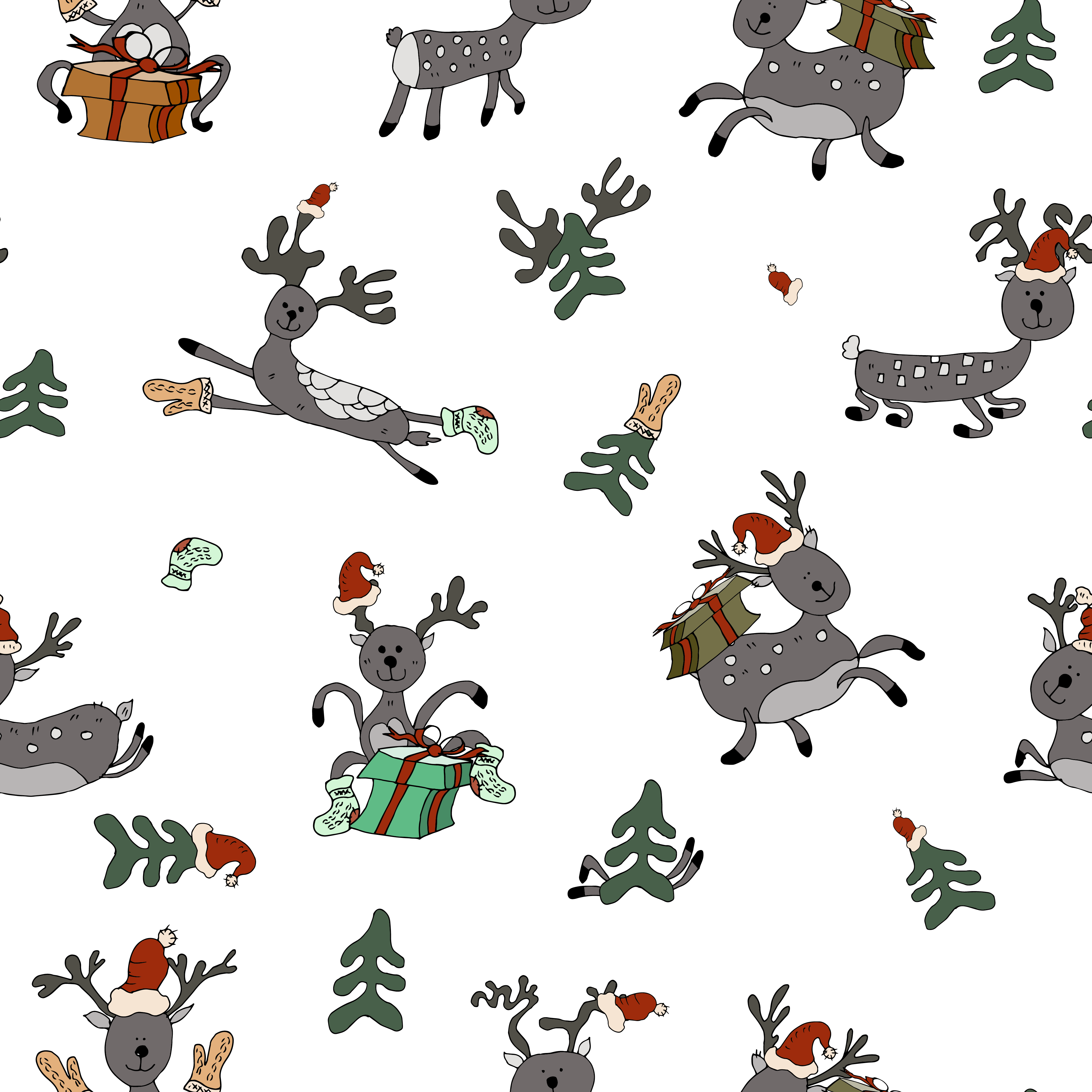 Cute Deers by Oksana Vainrub Cute Deers in Pattern & Surface Design Inspiration by Oksana Vainrub