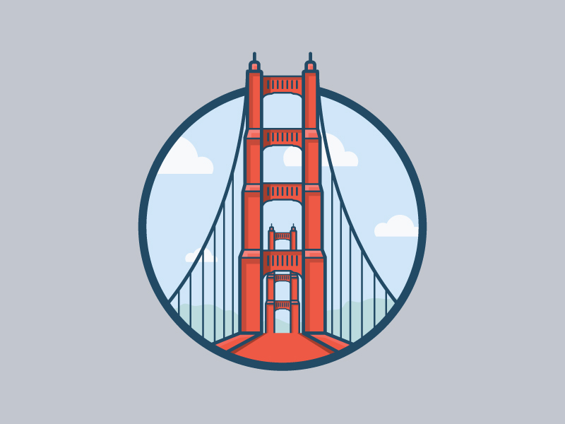San Francisco Golden Gate Bridge Illustration by Brickclay San Francisco Golden Gate Bridge Illustration in Illustration and Graphics Inspiration by Brickclay