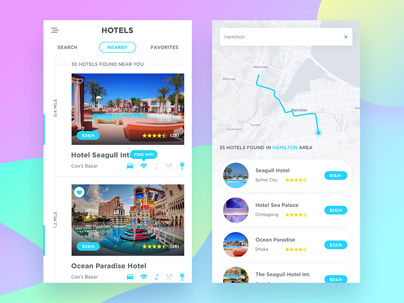 Hotel Booking App in Mobile Apps Design Inspiration by Masum Rana