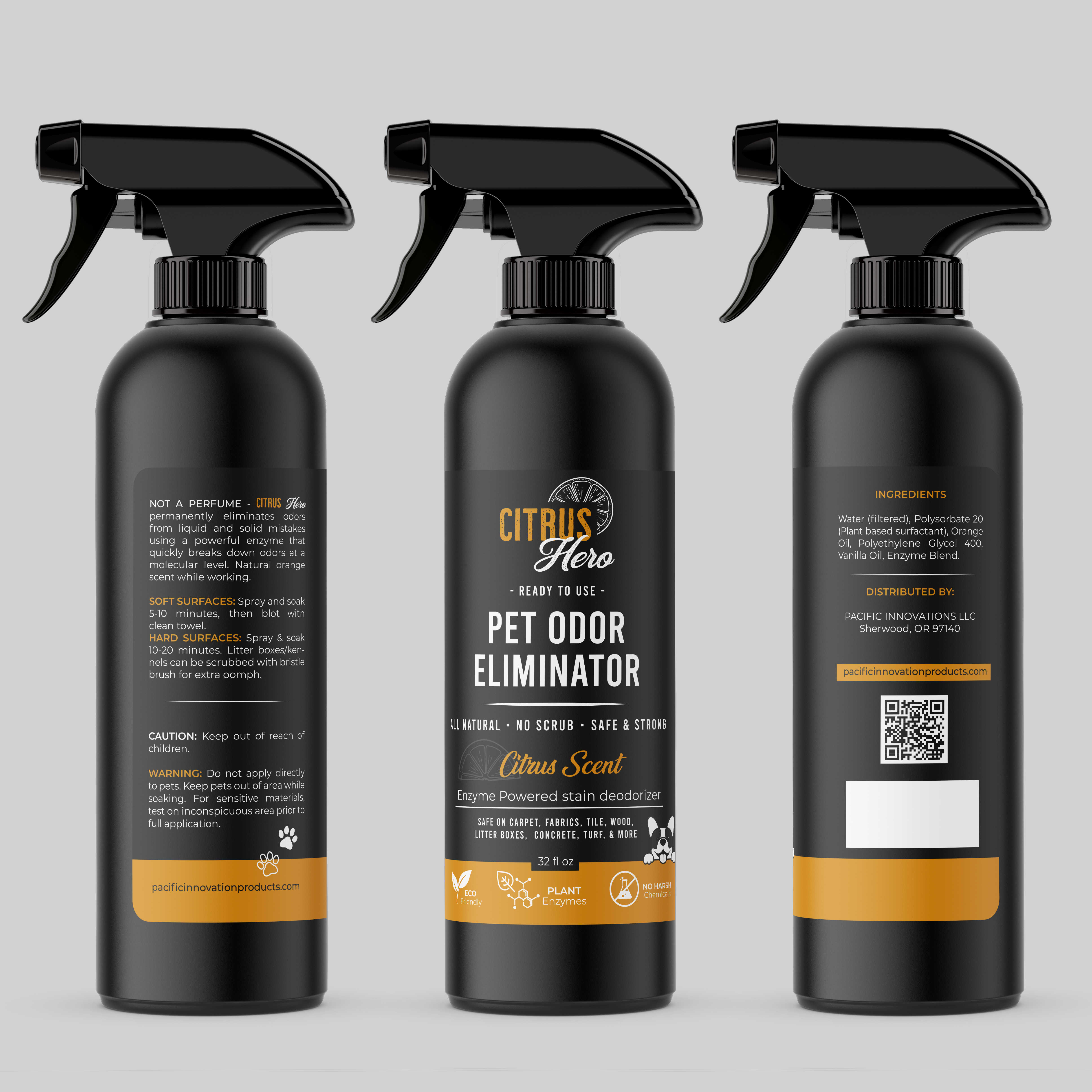 Pet odour eliminator label design in black and orange.. by Krasimira Georgieva Pet odour eliminator label design in black and orange.. in Label Design Inspiration by Krasimira Georgieva