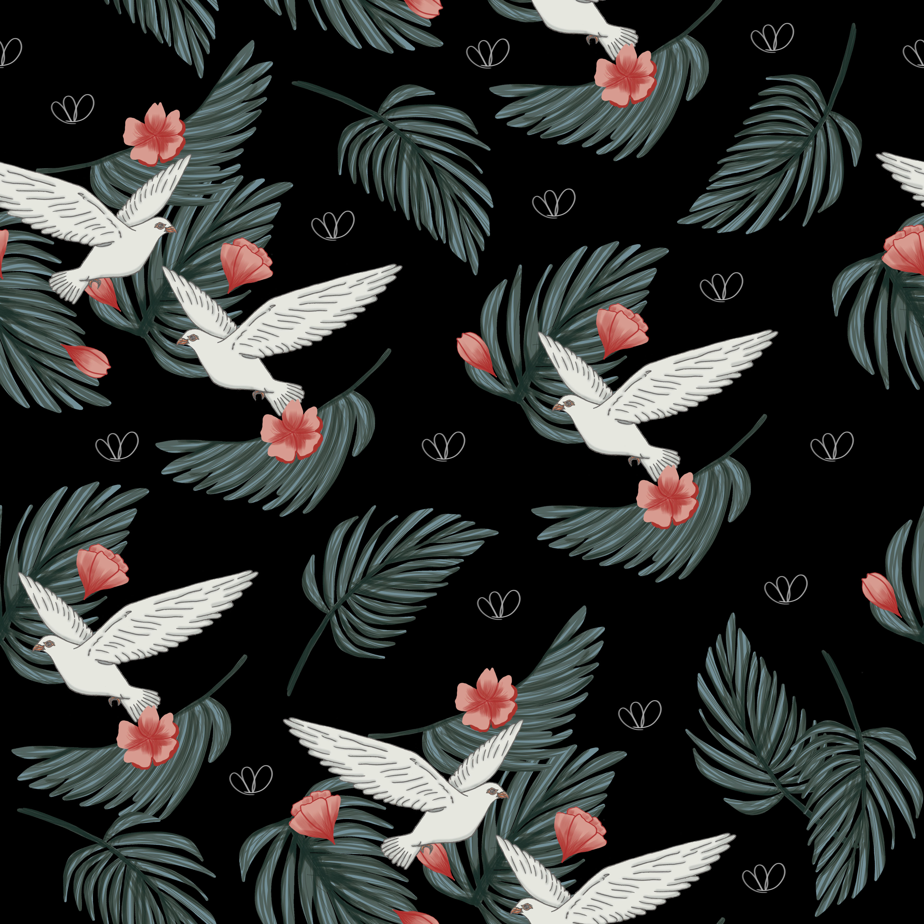 Dove Pattern in Pattern & Surface Design Inspiration by Paula Jara