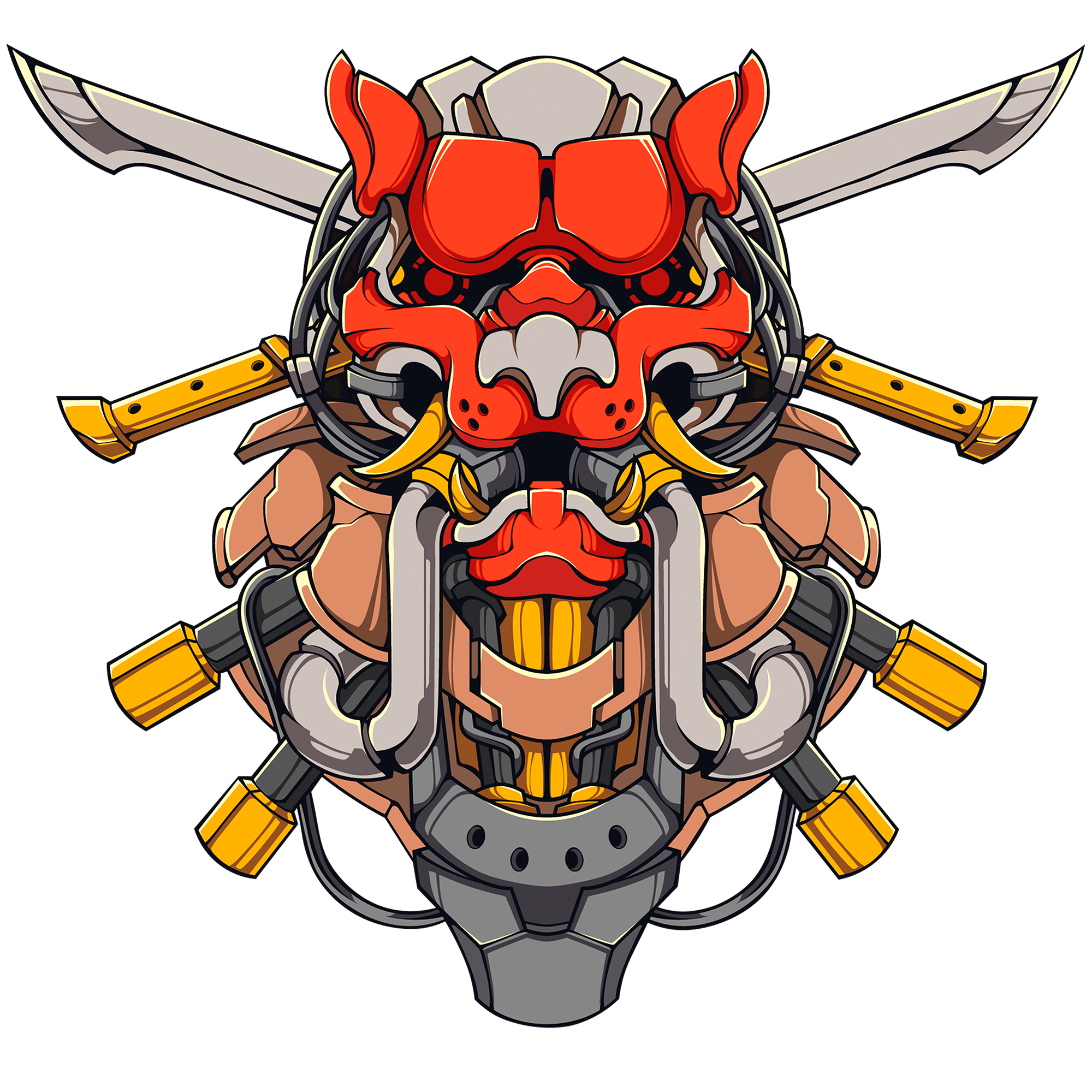 Demon Mecha Leopard in T-Shirt Design Inspiration by Charles Blackout