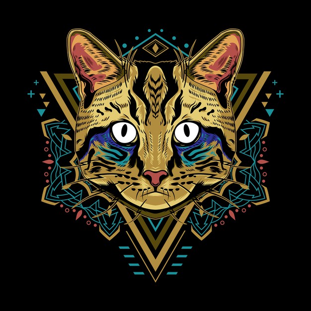 Cool cat mandala geometry illustration by Fani Suryo Cool cat mandala geometry illustration in Illustration and Graphics Inspiration by Fani Suryo