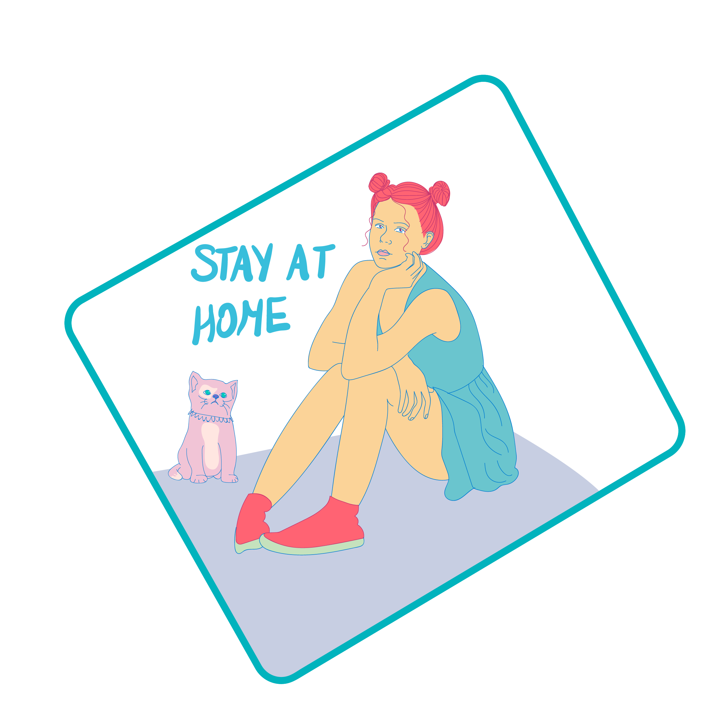 Stay At Home design challenge by Naz Ramiz Stay At Home design challenge in Illustration and Graphics Inspiration by Naz Ramiz