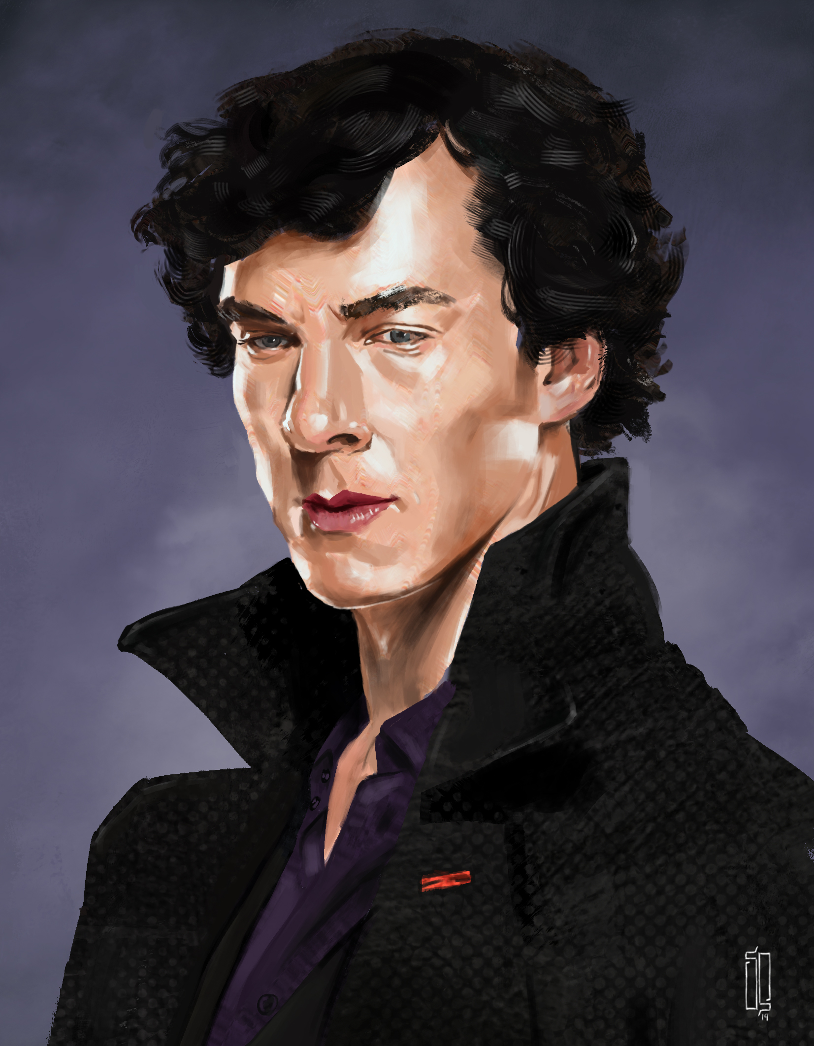 Sherlock digital portrait painting by Samesam94 Sherlock digital portrait painting in Illustration and Graphics Inspiration by Samesam94