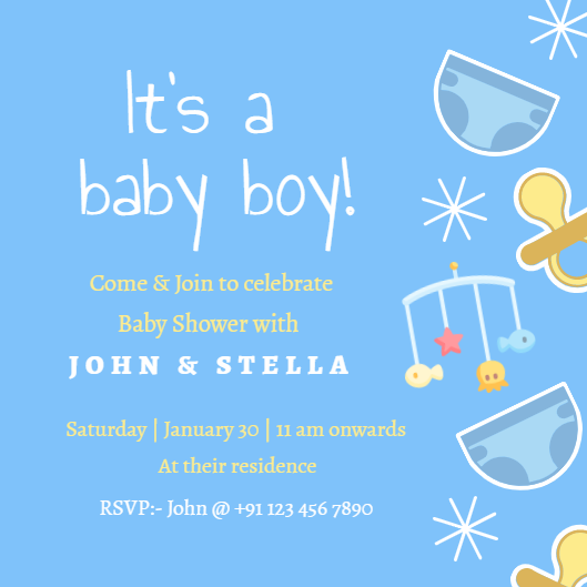 Baby Shower! by Trishla Gujral Baby Shower! in Invitation Card Design Inspiration by Trishla Gujral