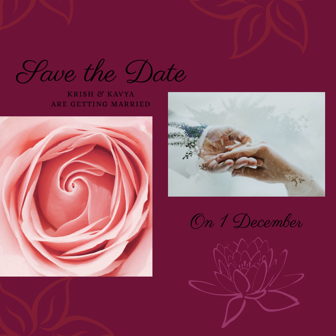 wedding date in Instagram Post Design Inspiration by Priya Agrawal